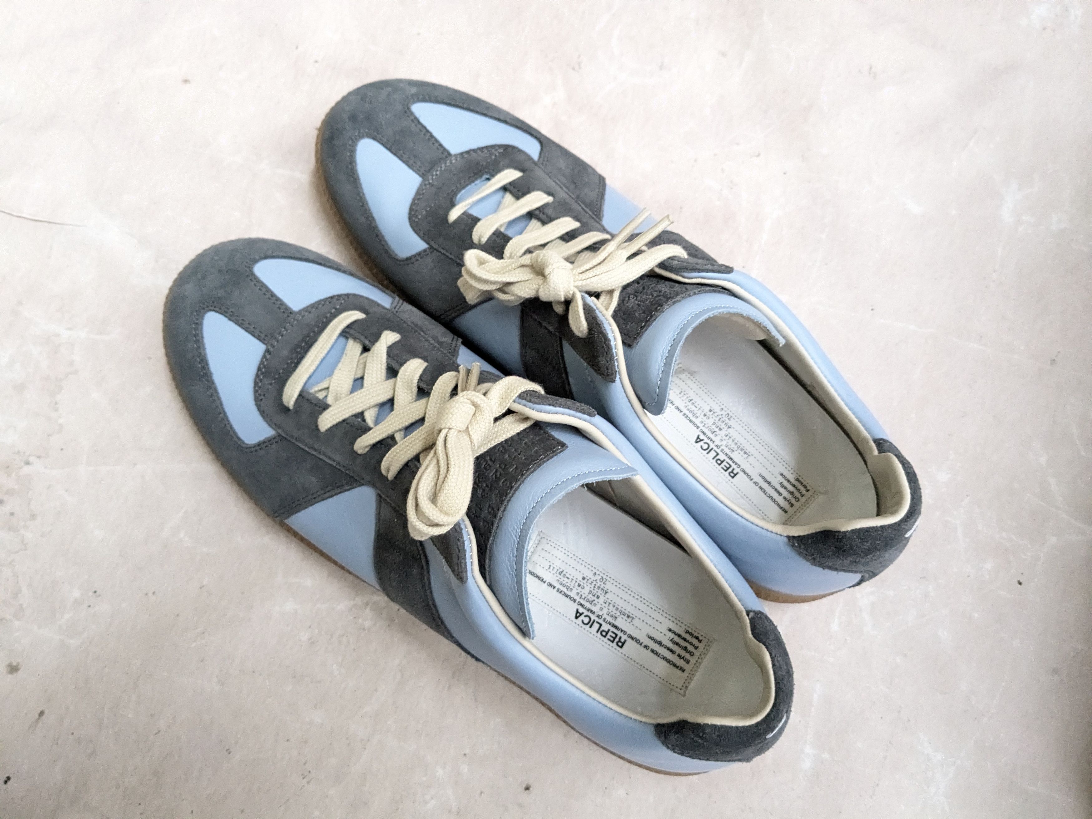 Maison Margiela Maison Margiela Replica GAT White Blue 11 44 Low Tops Size US 11 / EU 44 - 16 Thumbnail