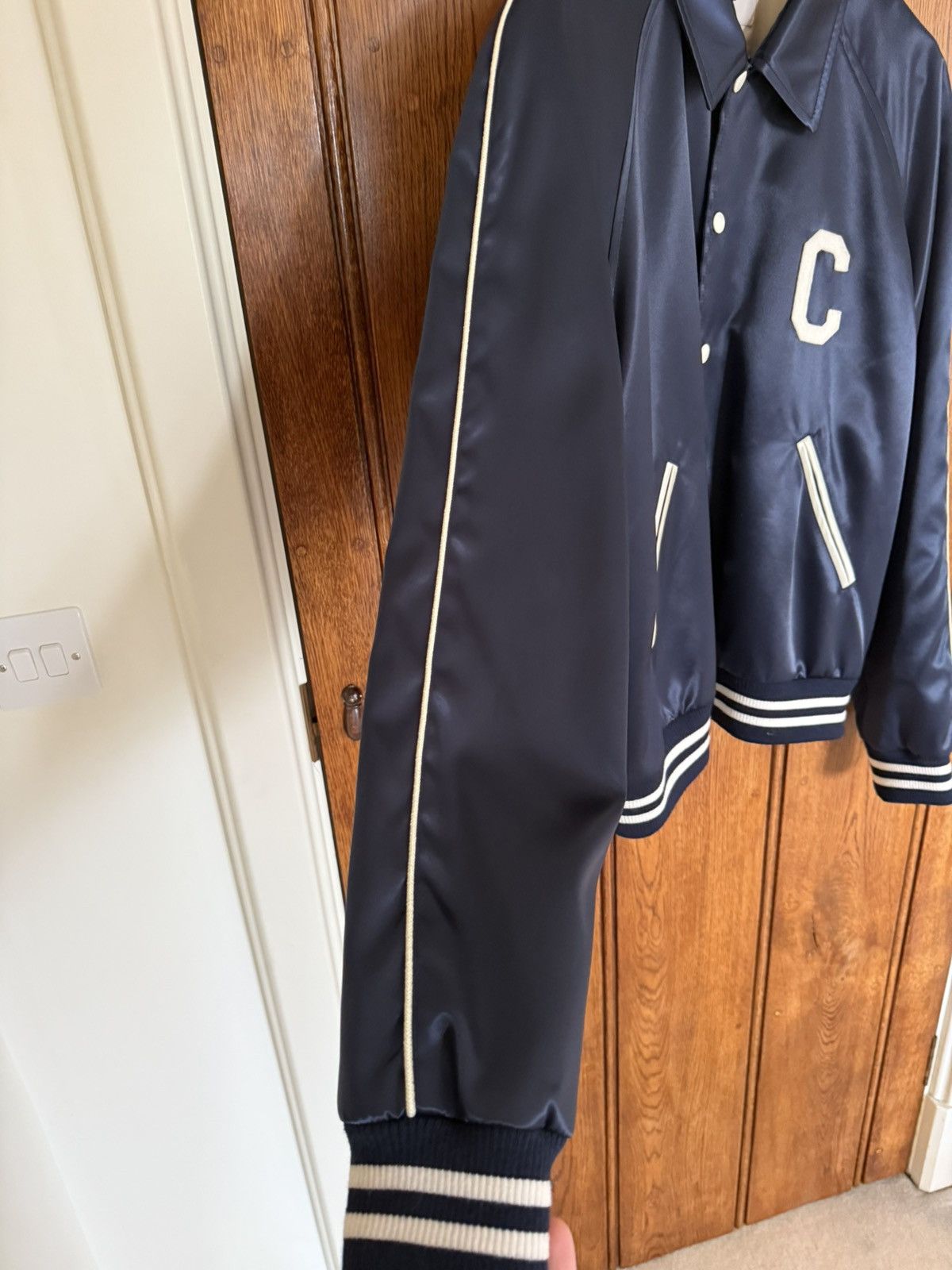 Celine $2.85k 🤑 Celine logo blue satin teddy jacket Hedi Slimane 54 Size US L / EU 52-54 / 3 - 8 Thumbnail