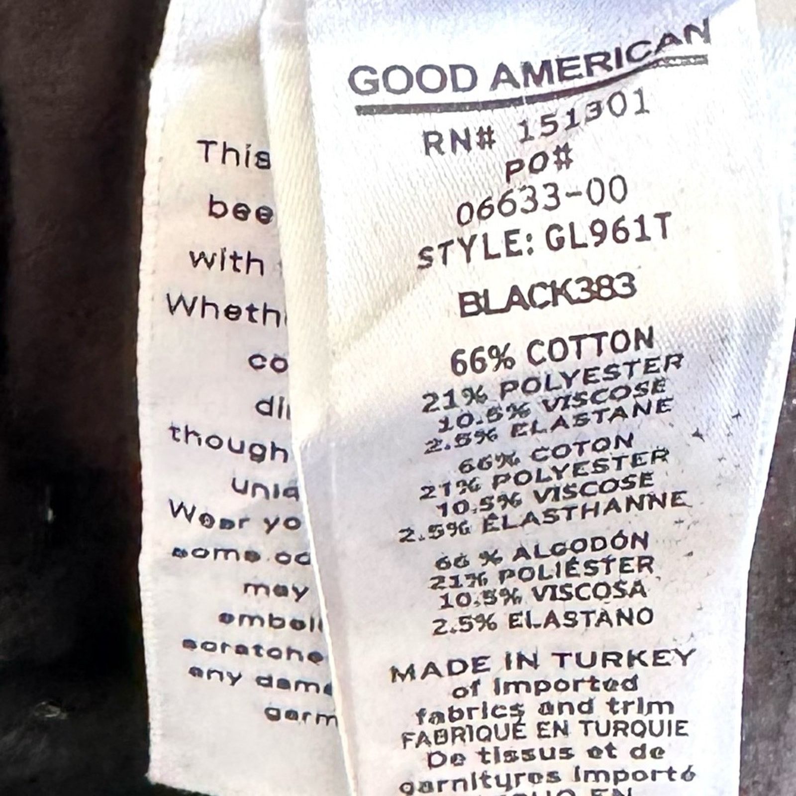 Good American NWT! Good American Black Jeans, Size 2/26 Size 26" / US 2 / IT 38 - 9 Thumbnail