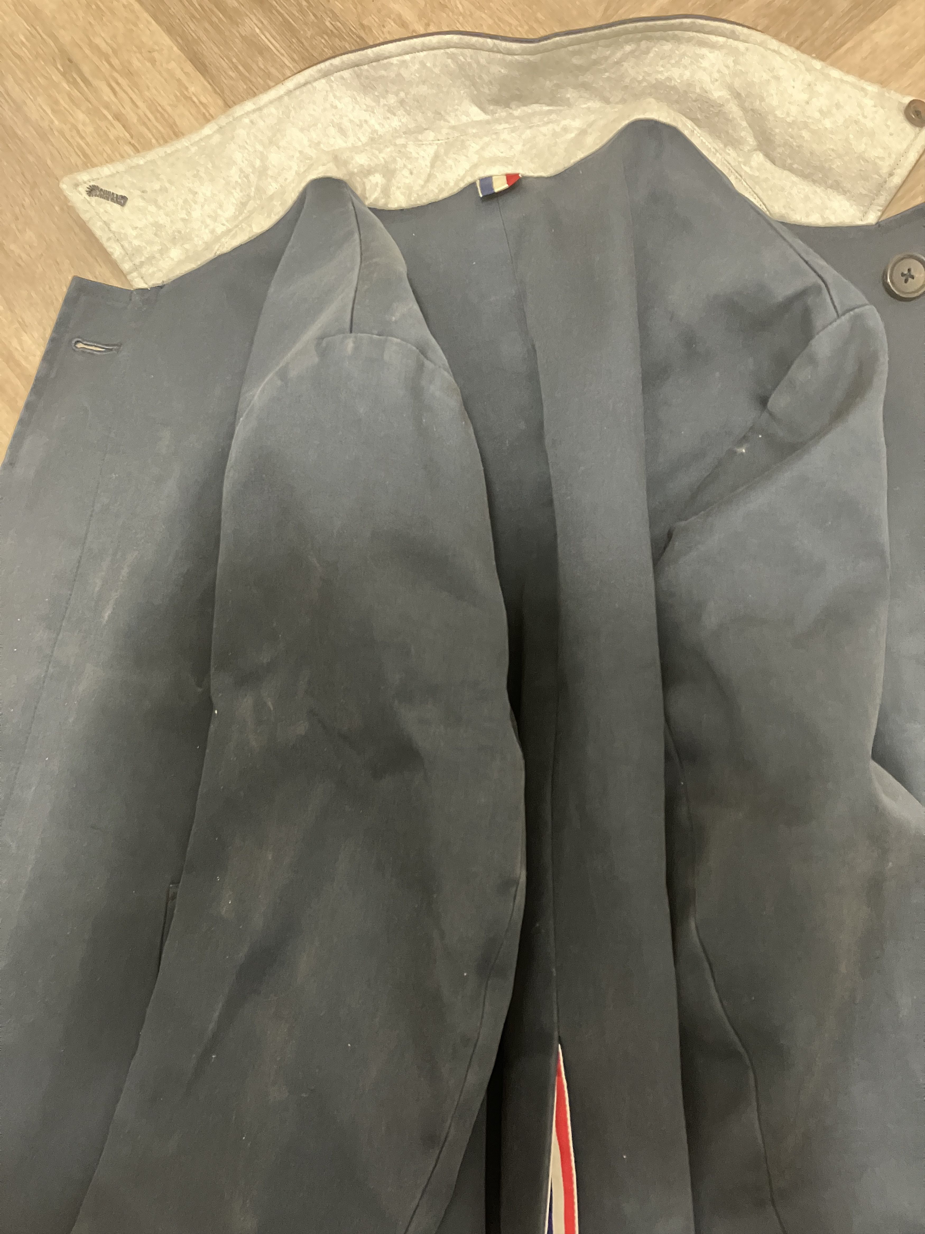 Thom Browne Navy Ball Overcoat