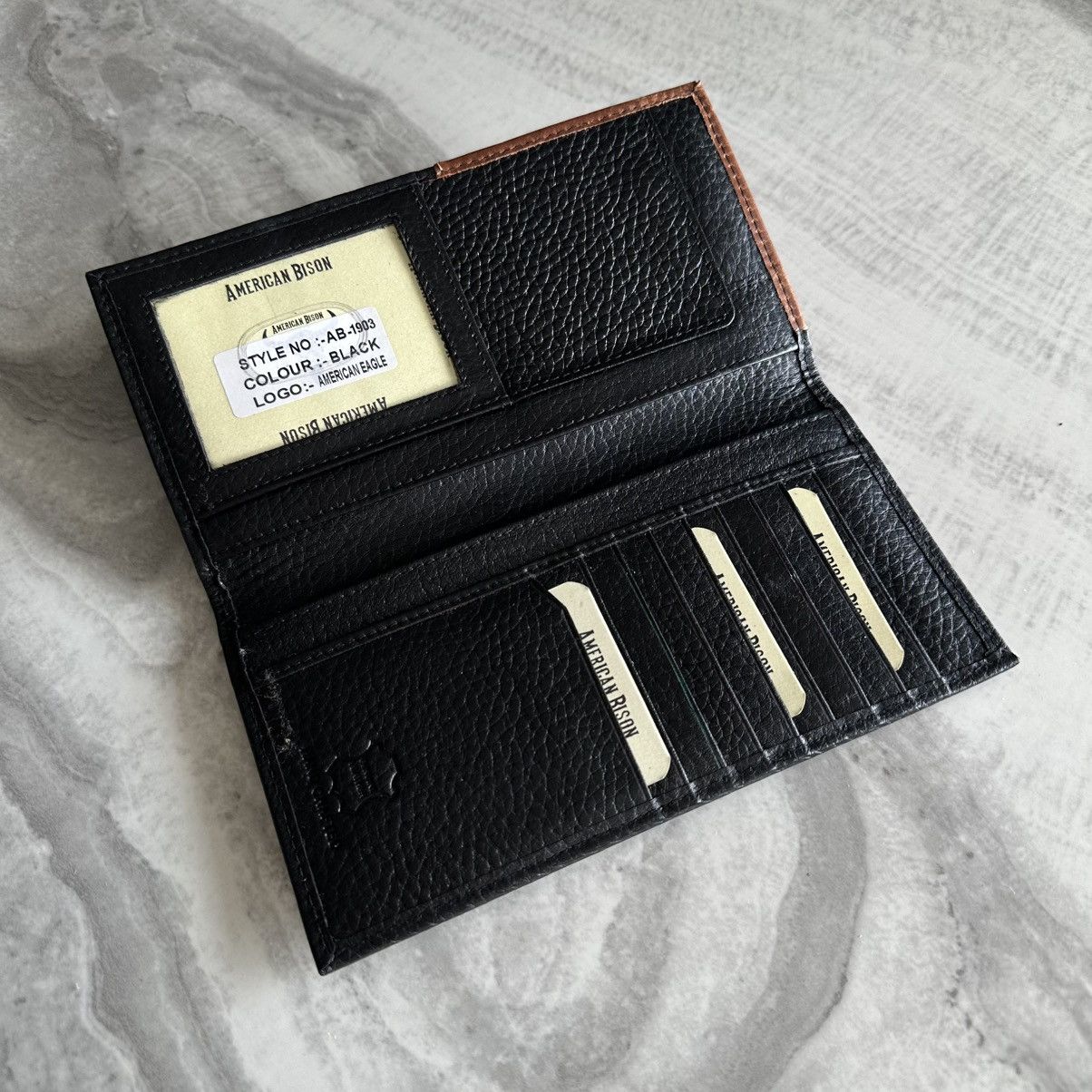Other American Bison Black Brown Rodeo Bifold Leather Wallet Size ONE SIZE - 5 Thumbnail