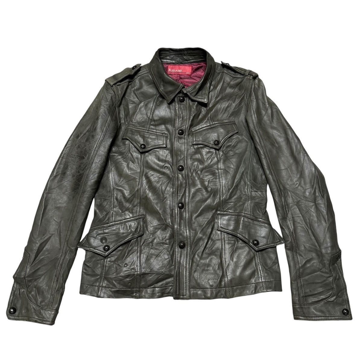 Le Grande Bleu (L.G.B.) Reilabo x Nicole Club Military Leather Jacket Size US M / EU 48-50 / 2 - 1 Thumbnail