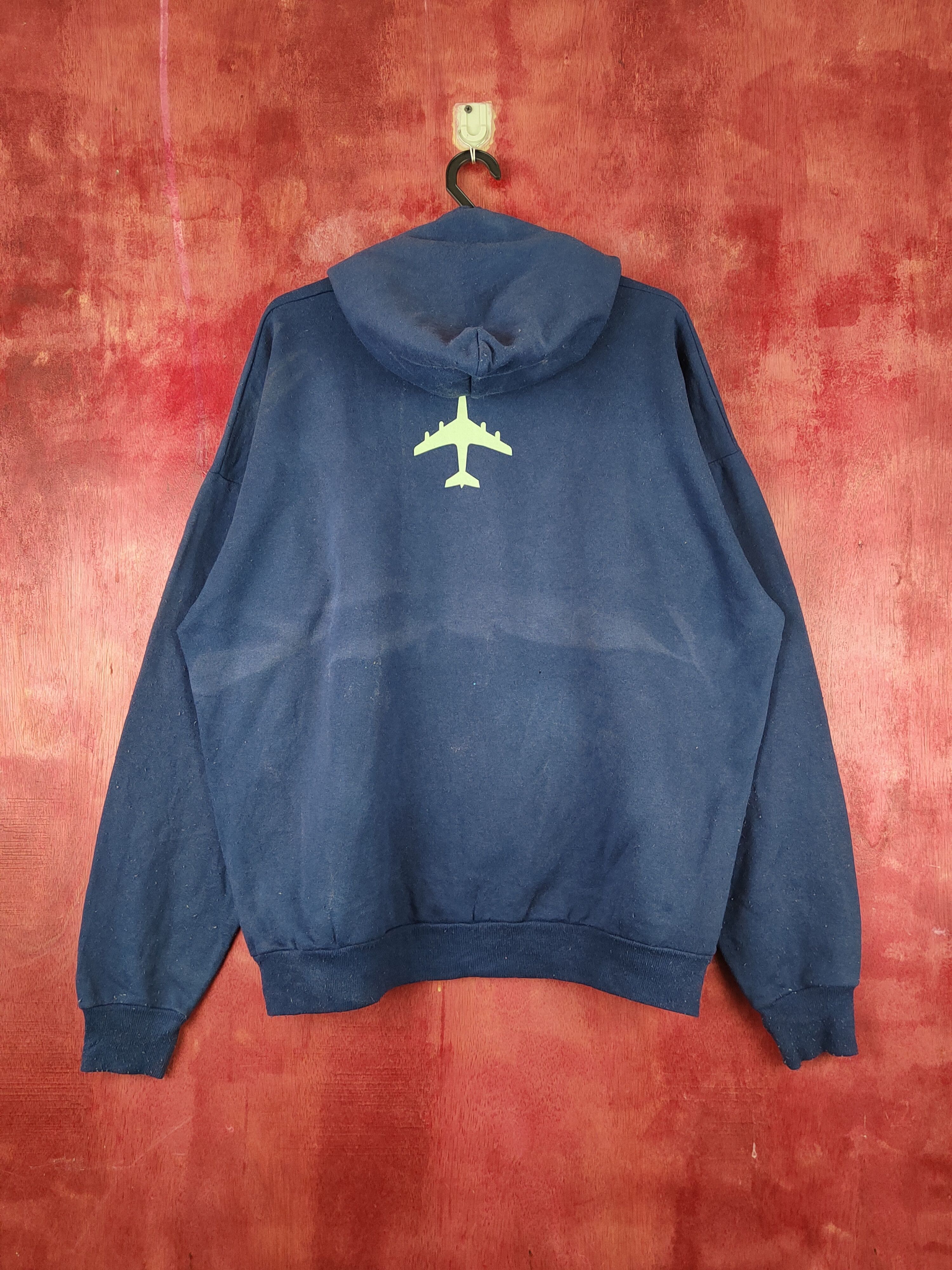 Vintage vintage Dark Blue Faded Hoodie Sweatshirts #S1864 Size US XL / EU 56 / 4 - 9 Thumbnail
