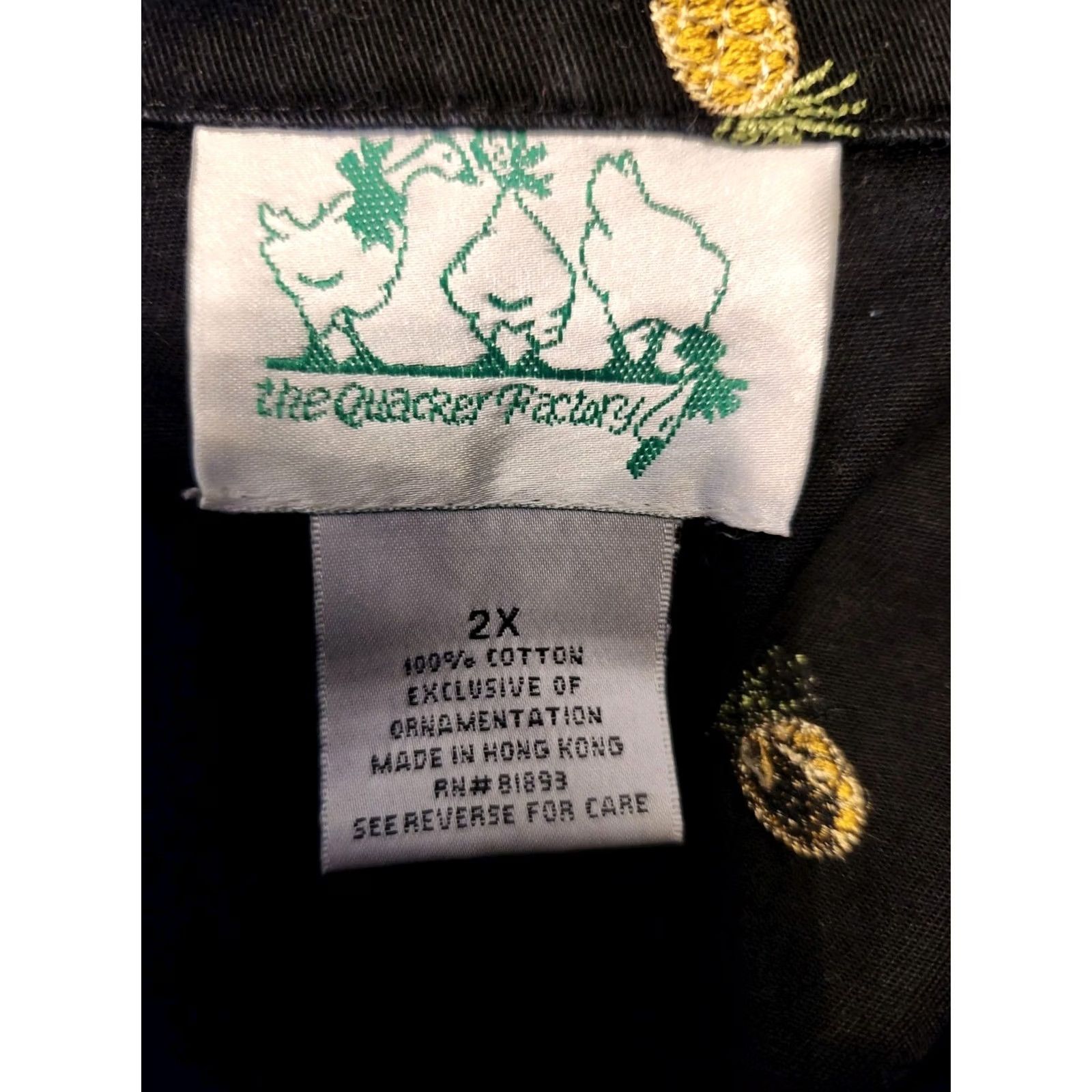 Quacker Factory Quacker Factory Women's Black Embroidered Pineapple Jacket Short Sleeve Zip 2X Size 40" / US 18 - 7 Thumbnail