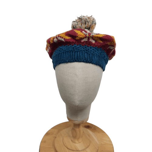 Japanese Brand 🍭 Japanese titicaca atzec knit beret hat Size ONE SIZE - 1 Thumbnail