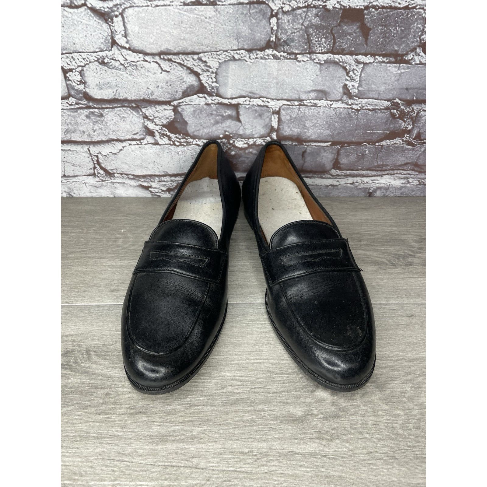 Paolo Mondo Paolo Mando Firenze Black Leather Penny Loafers Dress Shoes Size US 12 / EU 45 - 15 Thumbnail