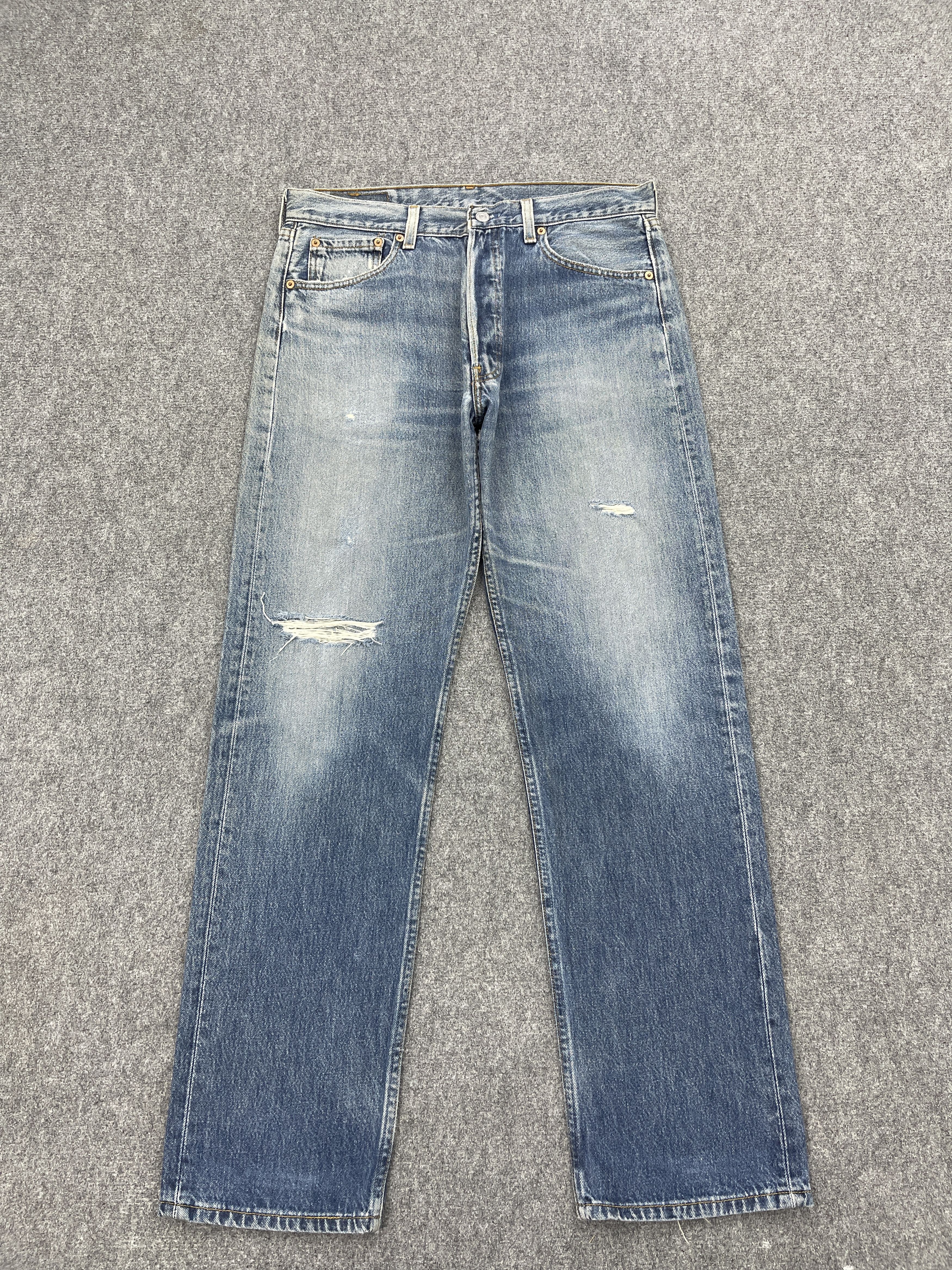 Vintage 90s Levis 501 Faded Blue Jeans Denim