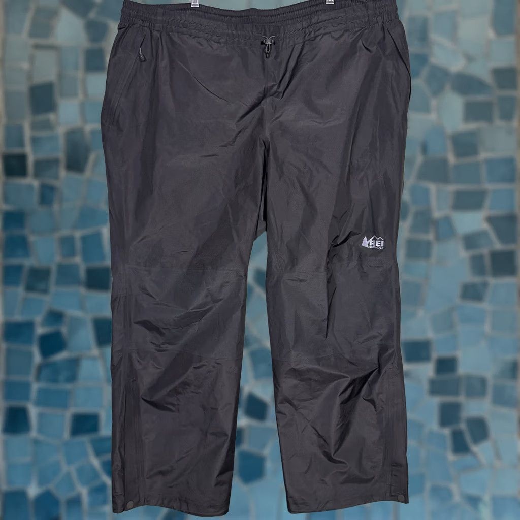 Vintage REI Co-op XeroDry GTX Pants Mens 3XL XXXL Black Gore-Tex Waterproof Hike Drawstring Ankle Zip 59 Size US 39 - 1 Thumbnail
