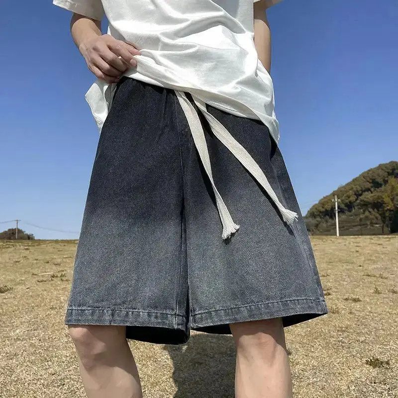 Japanese Brand Retro gradient loose casual denim shorts Size US 32 / EU 48 - 3 Thumbnail