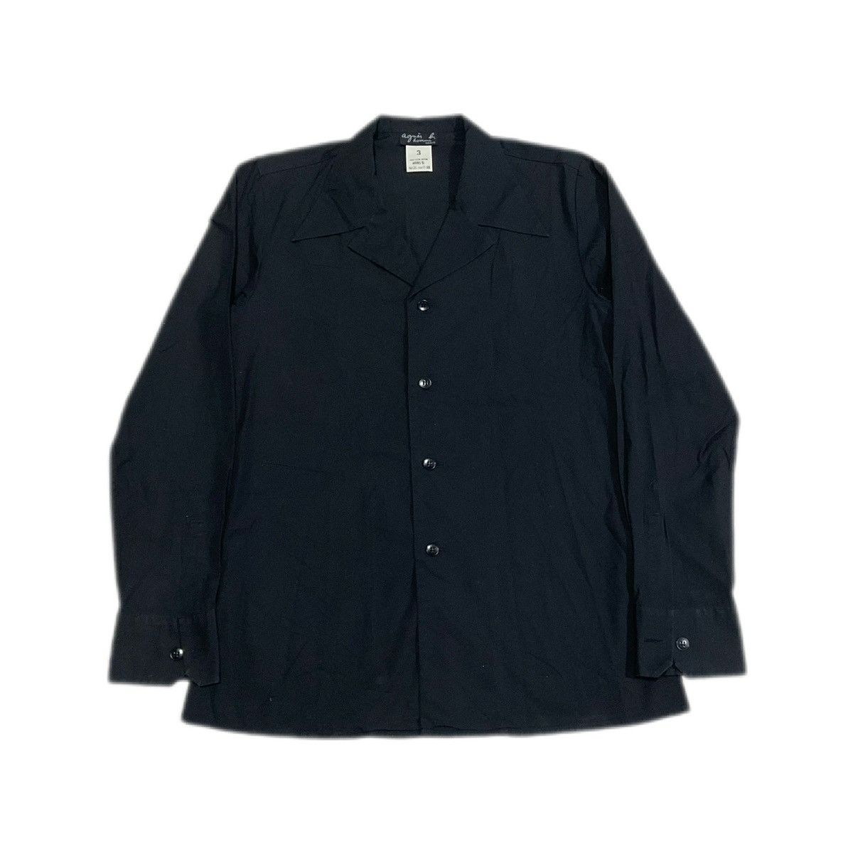 Designer × Japanese Brand × agnes b. 🔥Rare Vintage Agnes B Black Shirt Button Ups Long Sleeve Size US M / EU 48-50 / 2 - 1 Thumbnail