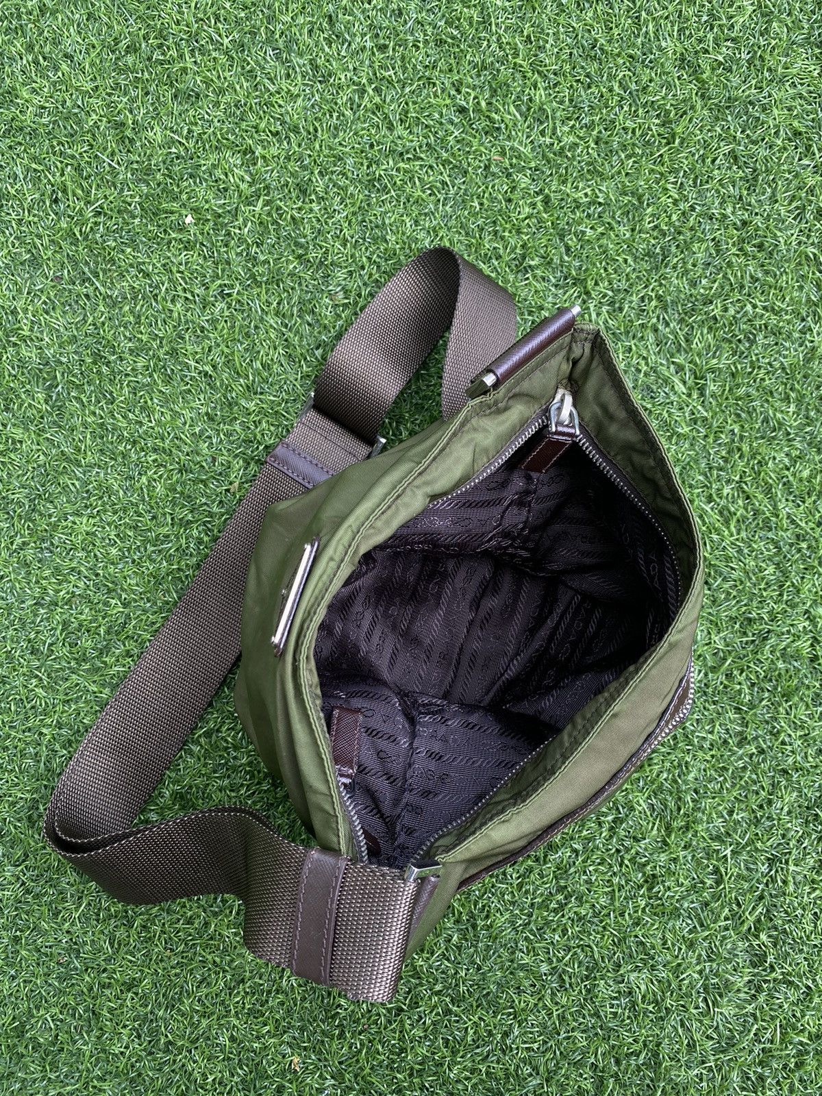 Prada PRADA GREEN NYLON MESSENGER CROSSBODY BAG Size ONE SIZE - 7 Thumbnail
