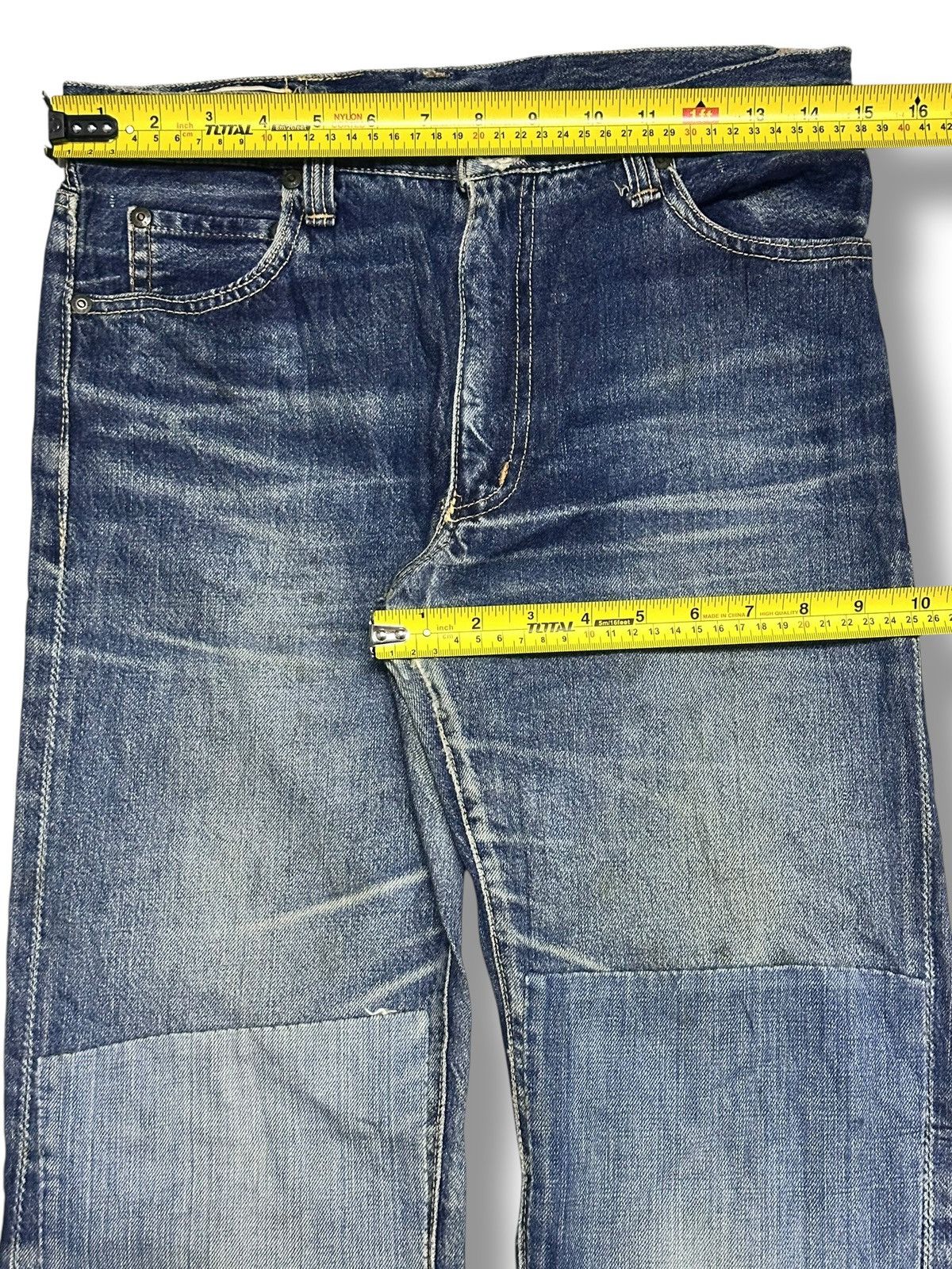 Edwin Edwin Vintage Patches Knee Wideleg Style Faded Wash Size US 30 / EU 46 - 13 Thumbnail
