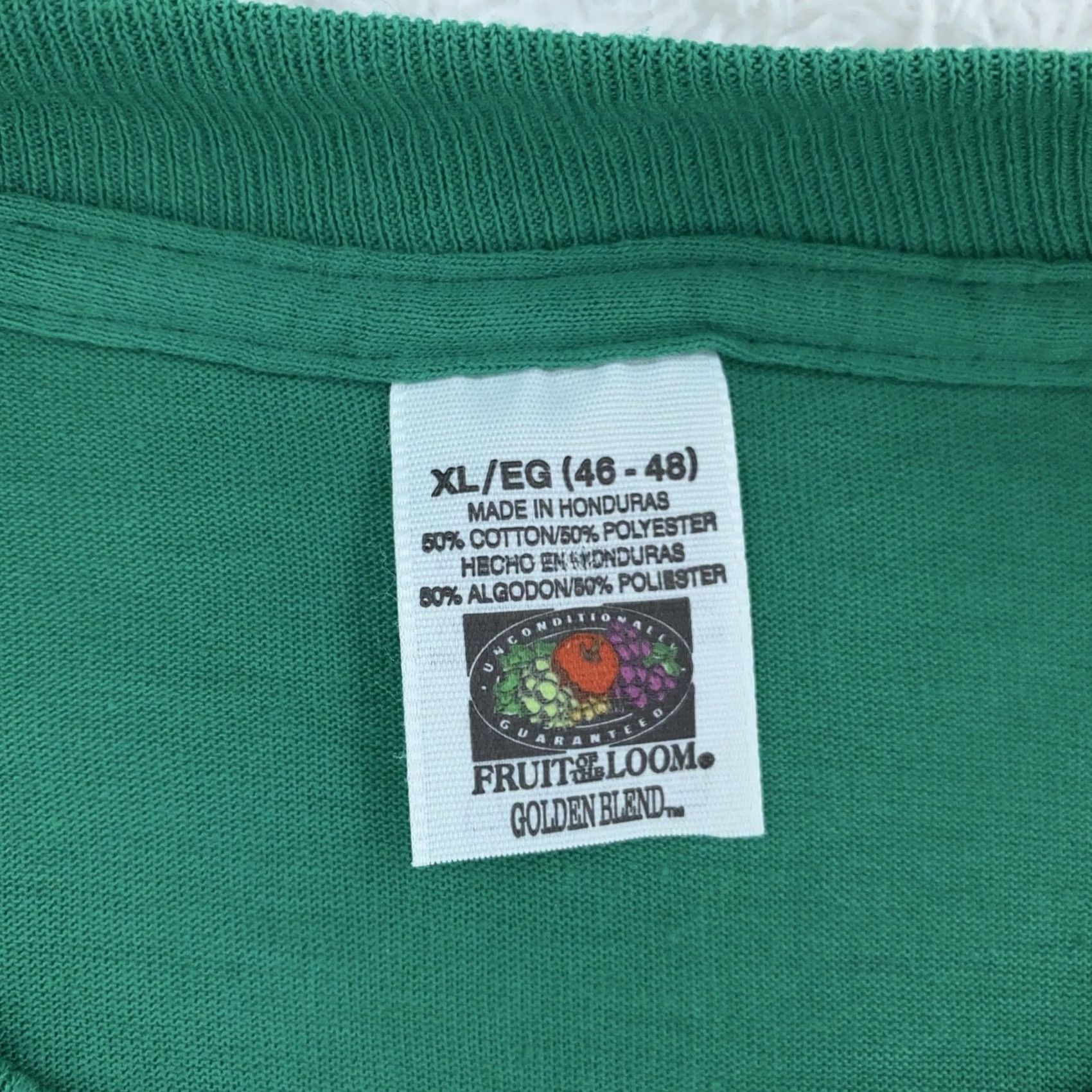 Fruit Of The Loom Fruit of the Loom Shirt Green Pocket Tee Mens L Cotton Polyester Crew Neck Short Sleeve Vintage Blank Size US L / EU 52-54 / 3 - 7 Thumbnail