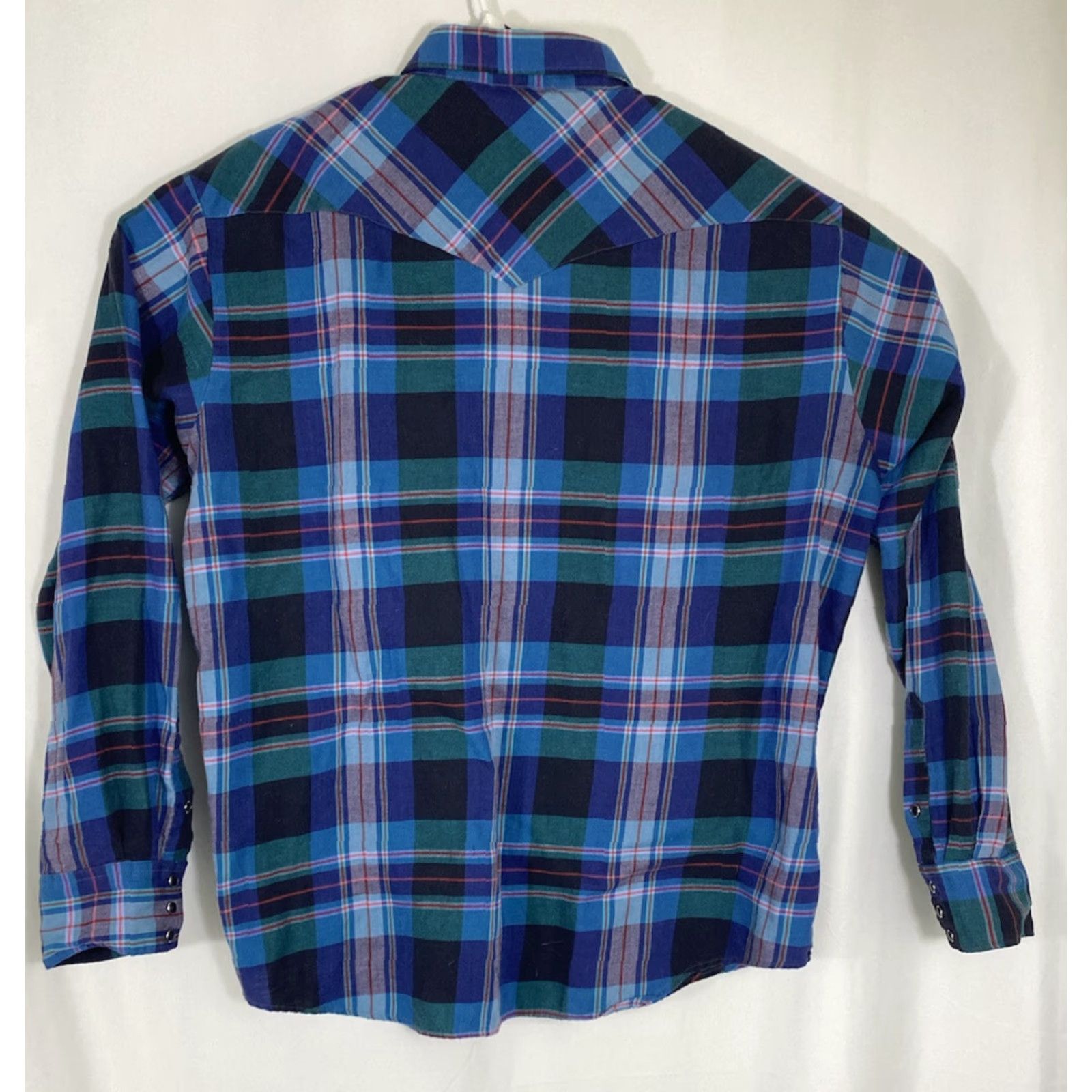 Vintage VINTAGE Circle T Mens 17.5 36 Western Blue Plaid Pearl Snap Button Up Shirt Men XS-XL? Size US XXL / EU 58 / 5 - 5 Thumbnail