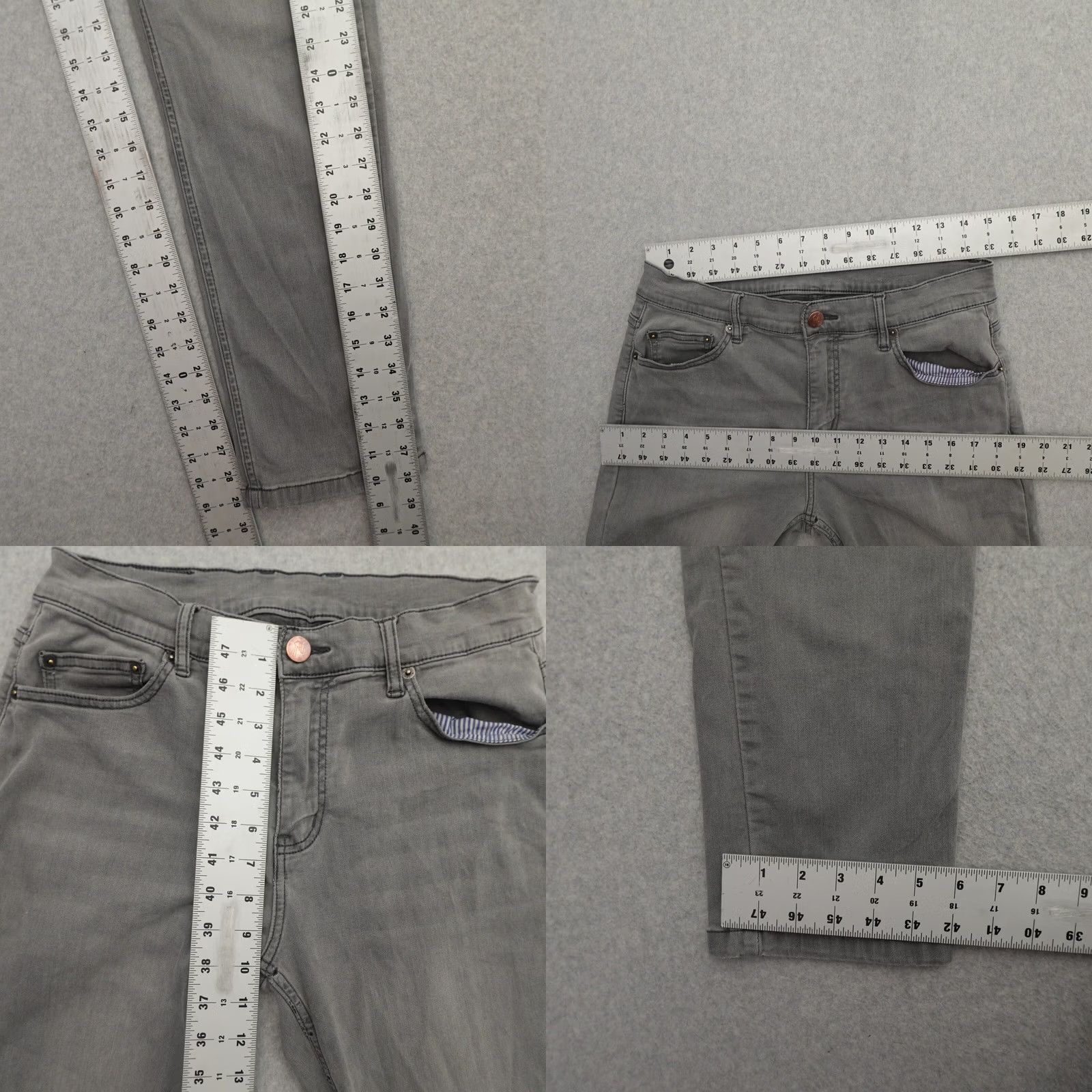 Vintage MUGSY Jeans Mens 30 (30X29) Gray Taper Stretch Tapered Leg Shirt Size US 30 / EU 46 - 8 Thumbnail