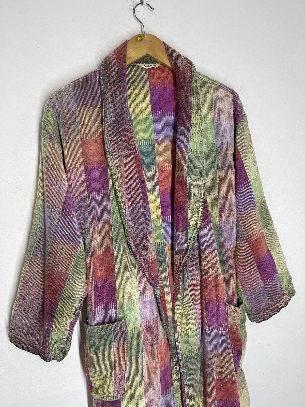 Missoni Vintage MISSONI Bath Robe Corduroy Patches Designed Size M / US 6-8 / IT 42-44 - 3 Thumbnail