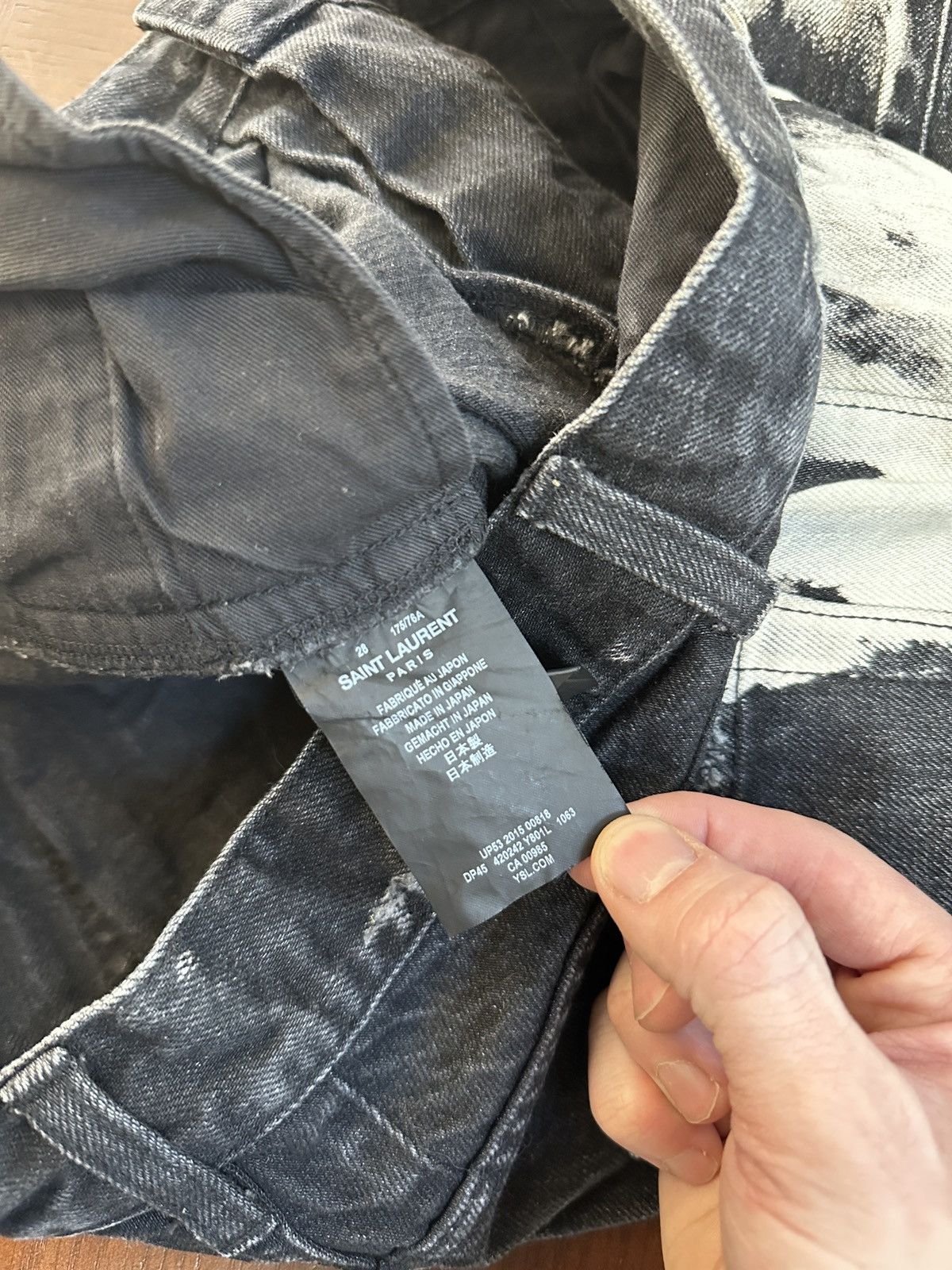 Saint Laurent Paris 16SS Bleach Crash Denim Size US 28 / EU 44 - 9 Thumbnail