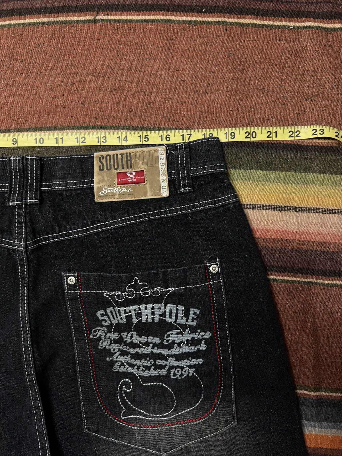 Southpole Y2K Black South Pole Red Tab Denim Baggy Jeans Size US 37 - 5 Thumbnail