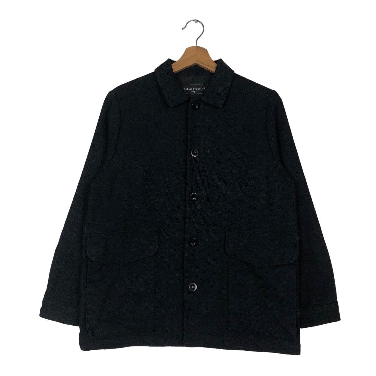 Issey Miyake 🔥Vintage Wool Button Jacket Bella Molnar 1984 Rich Black Size US M / EU 48-50 / 2 - 1 Thumbnail