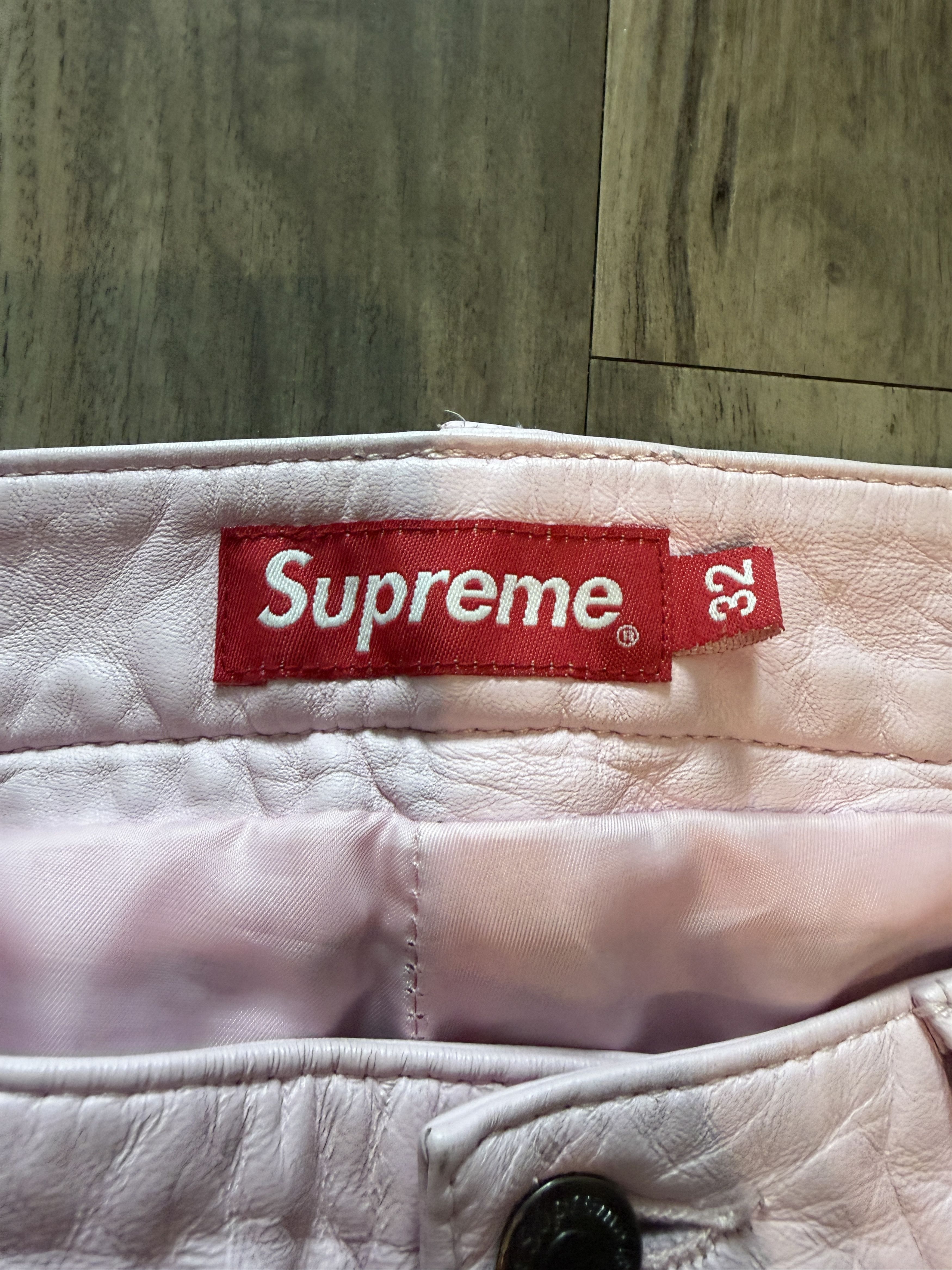 Supreme Supreme Leather 5-Pocket Jean Pink Size US 32 / EU 48 - 4 Thumbnail