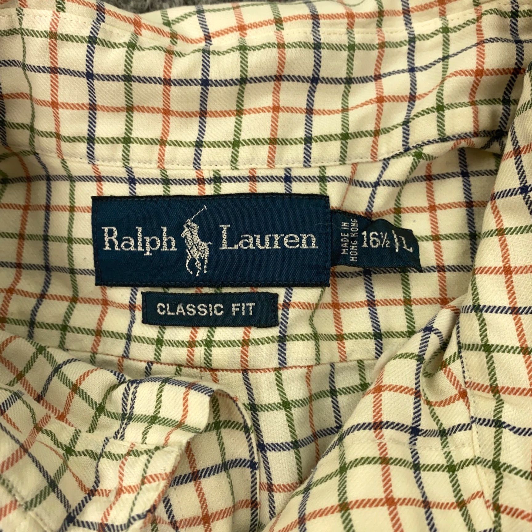 Ralph Lauren Ralph Lauren Mens Shirt Large Beige Plaid Long Sleeve Button-Up Classic Fit 100% Cotton Multicolor Size US L / EU 52-54 / 3 - 3 Thumbnail