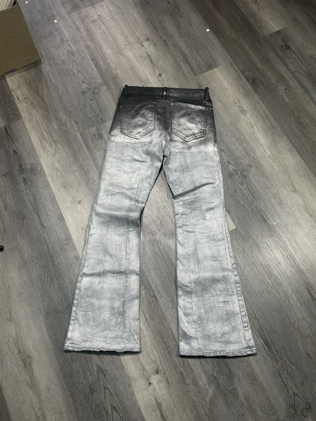 Other X3RLY Custom “Silver Gradient” Waxed Jeans Size US 29 - 3 Thumbnail