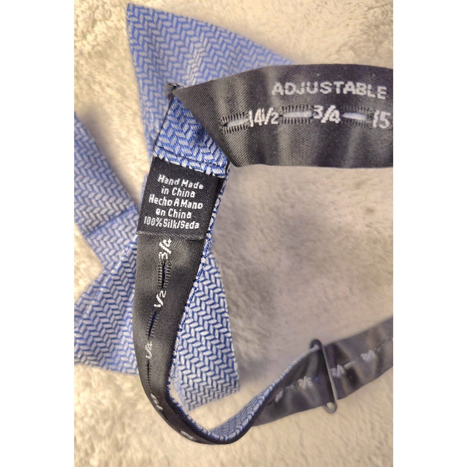 Vince Camuto Vince Camuto Bow Tie Adjustable Silk Blue Hand Made Stretch Size ONE SIZE - 8 Thumbnail