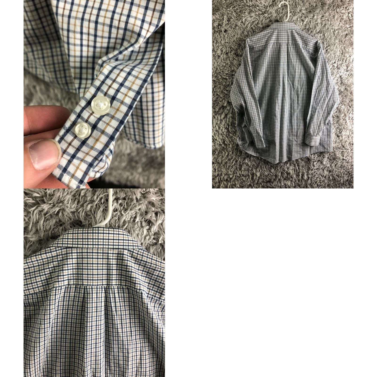 Stafford Stafford Shirt White Plaid Long Sleeve Spread Collar 17.5 34-35 Regular Mens Size US XXL / EU 58 / 5 - 8 Thumbnail