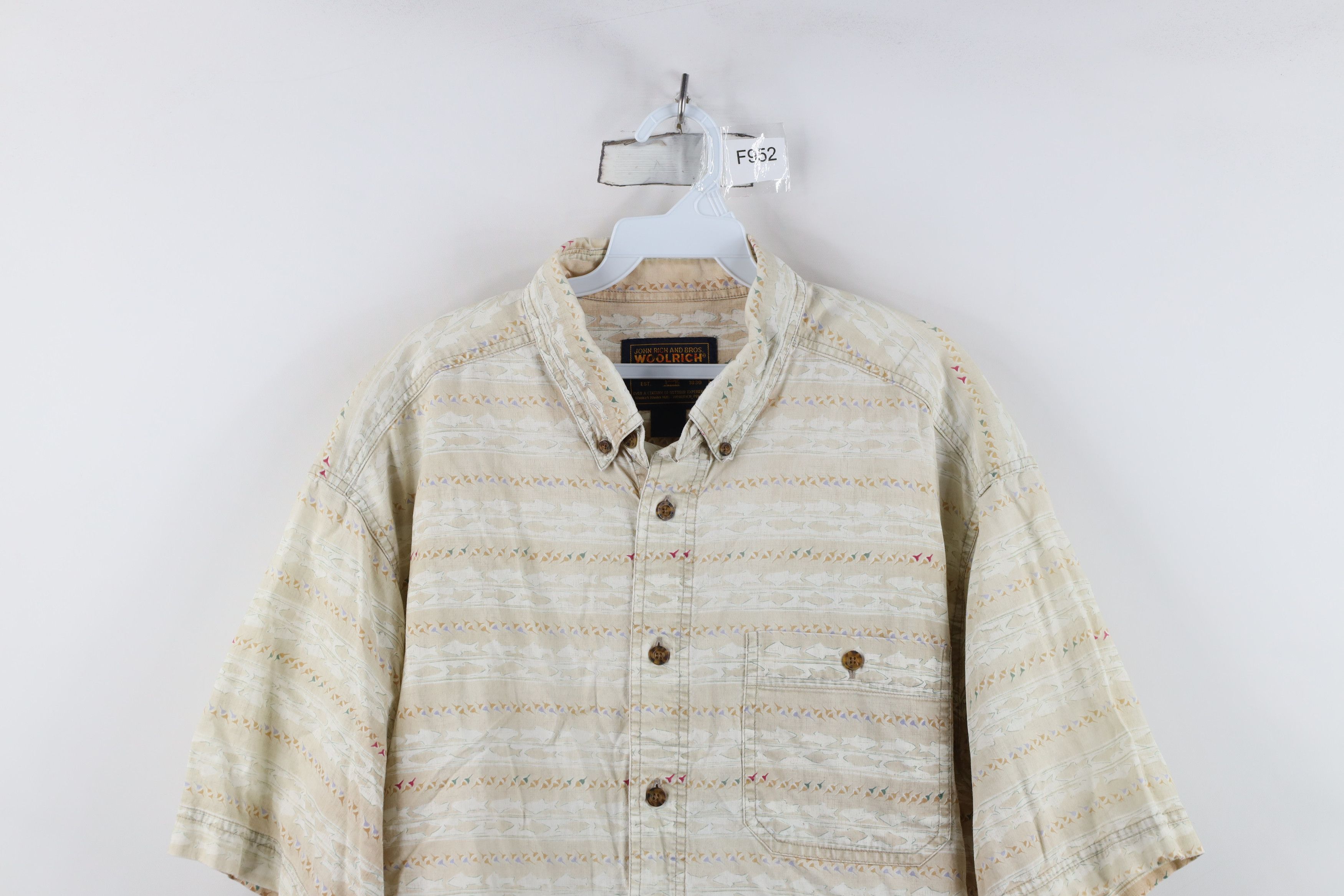 Woolrich Woolen Mills Vintage 90s Woolrich Geometric All Over Print Button Shirt Size US XXL / EU 58 / 5 - 2 Thumbnail
