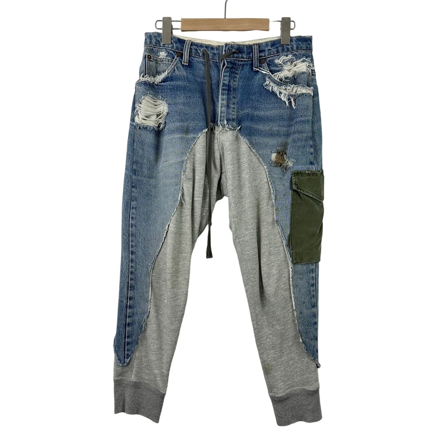 Greg Lauren Greg Lauren Spliced Fleece Hybrid Pants 1 Size US 30 / EU 46 - 1 Thumbnail