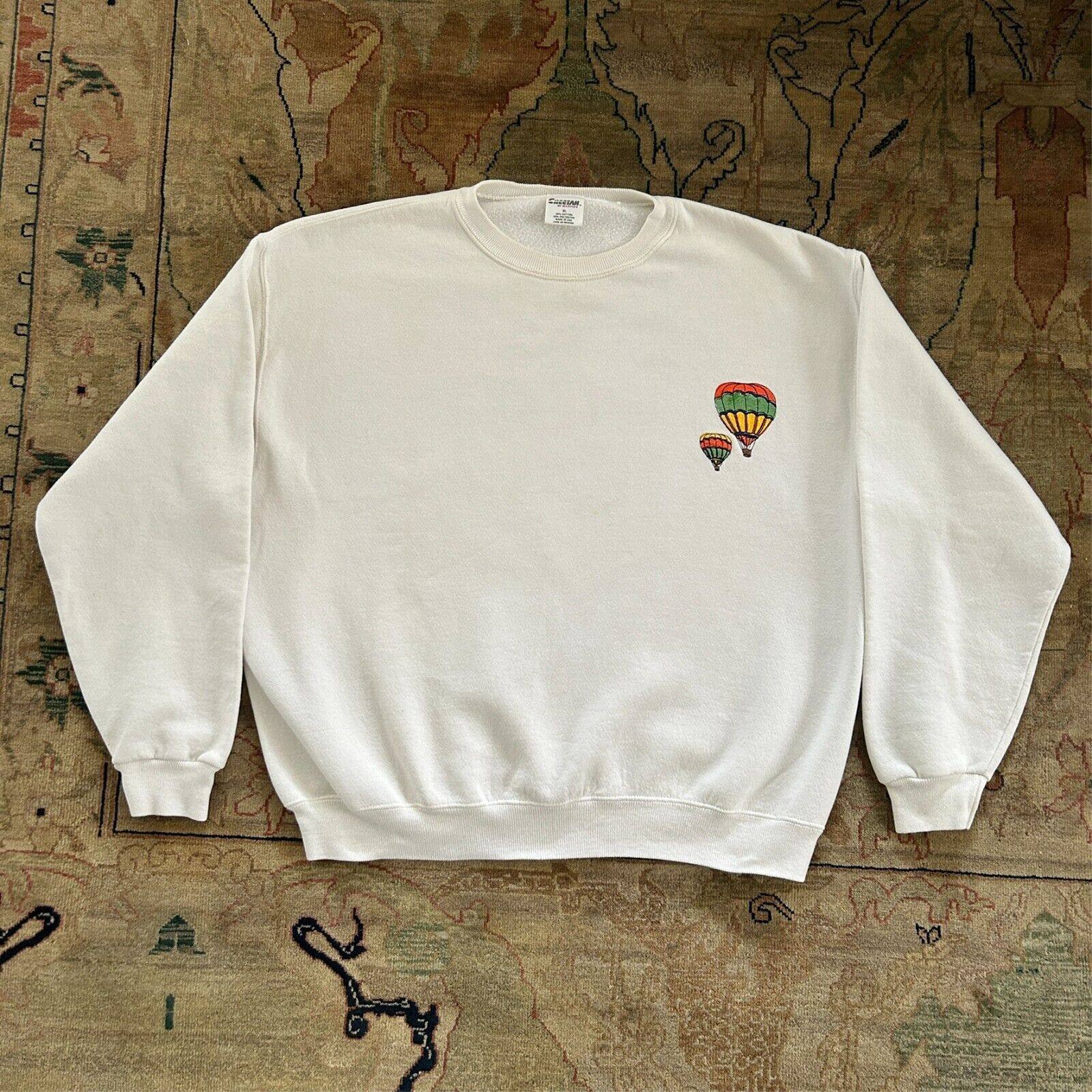 Vintage Vintage 90s Embroidered Hot Air Balloon Sweatshirt Size US XL / EU 56 / 4 - 7 Thumbnail