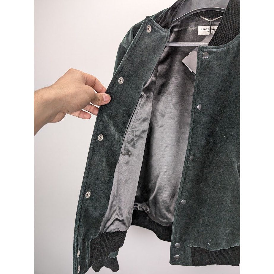 Saint Laurent Paris o1rshd1 Teddy College Cotton Jacket in Green Emerald Size US L / EU 52-54 / 3 - 11 Thumbnail