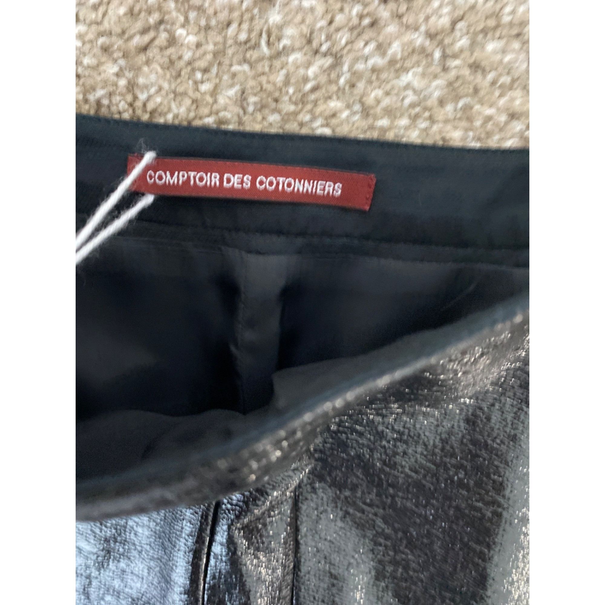 Other COMPTOIR DES COTONNIERS WOMEN'S BLACK FAUX PATENT LEATHER MI Size 29" - 4 Thumbnail