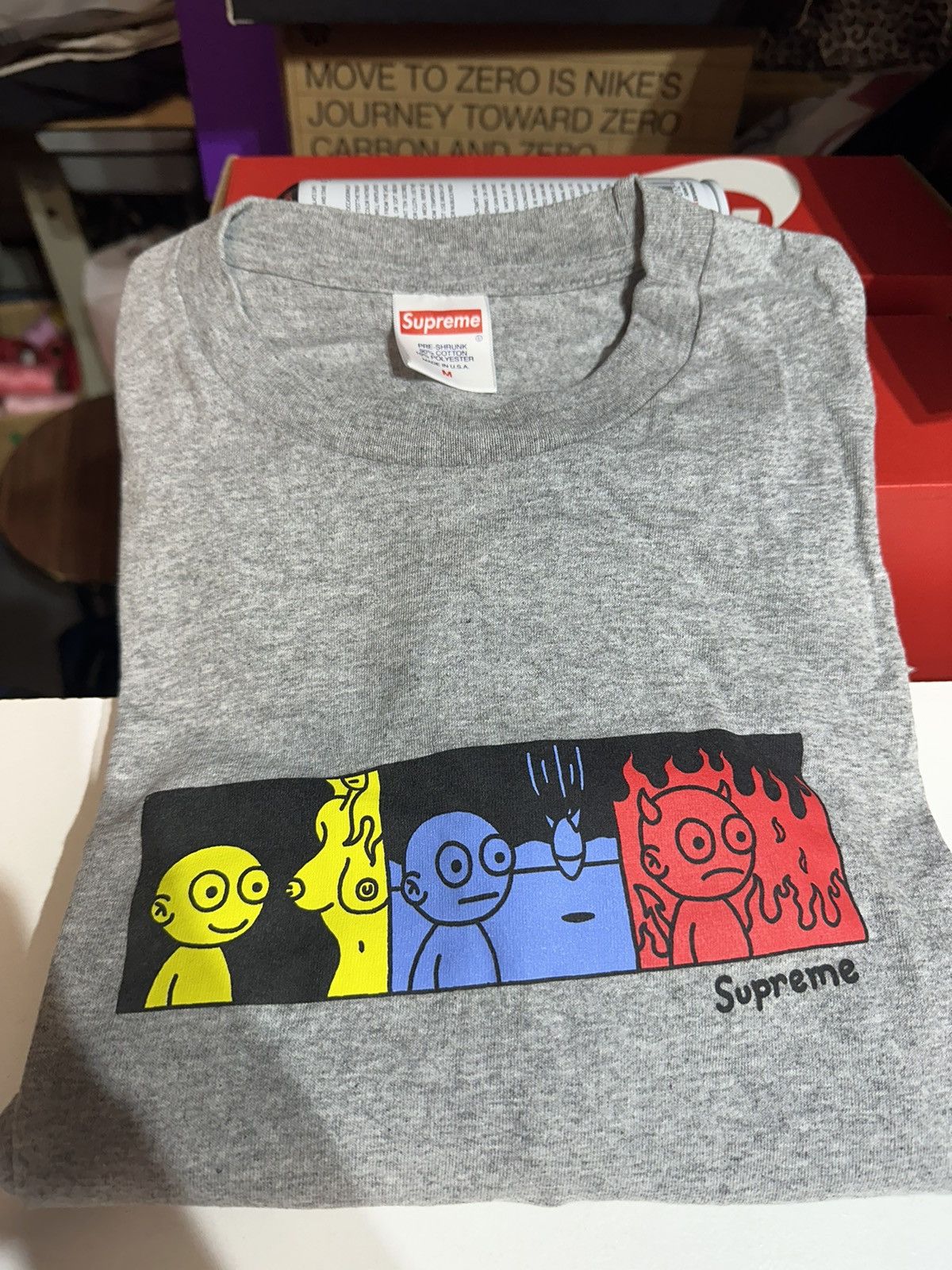 Supreme Supreme Life Tee Grey FW19 Size US M / EU 48-50 / 2 - 1 Thumbnail
