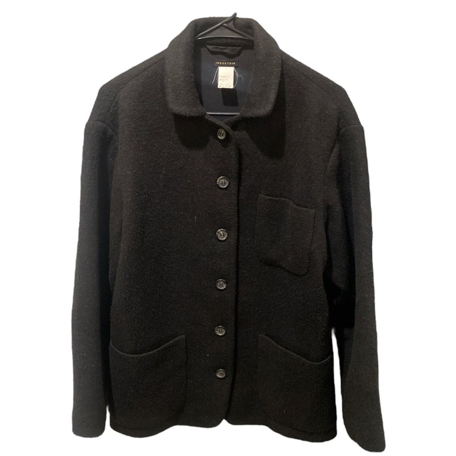Vintage Vintage Industria Knit Jacket, Black ACRYLIC SZ. M Size M / US 6-8 / IT 42-44 - 1 Thumbnail