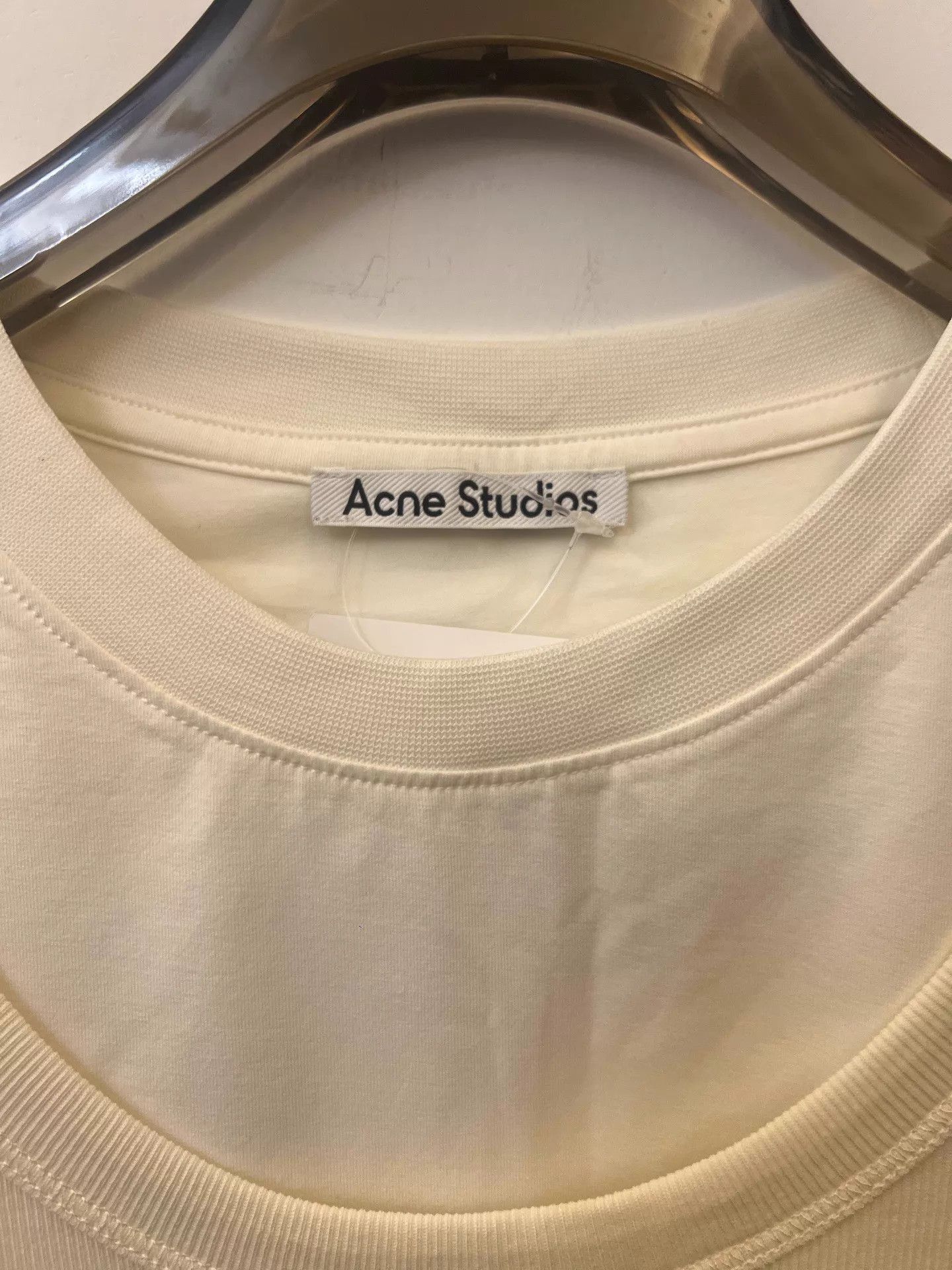 Acne Studios Acne logo print two - tone short tee women's white L Size L / US 10 / IT 46 - 2 Thumbnail