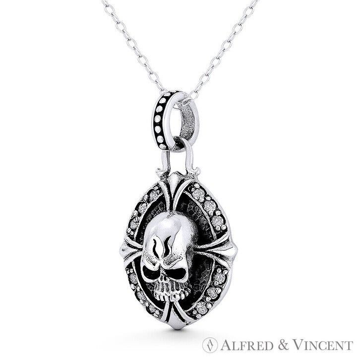 Other Skull / Skeleton Head, Cross Fleury, & CZ Crystal Charm Size ONE SIZE - 1 Preview