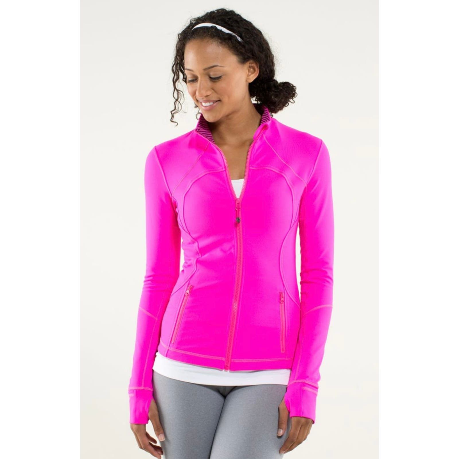 Hot pink Lululemon define jacket.