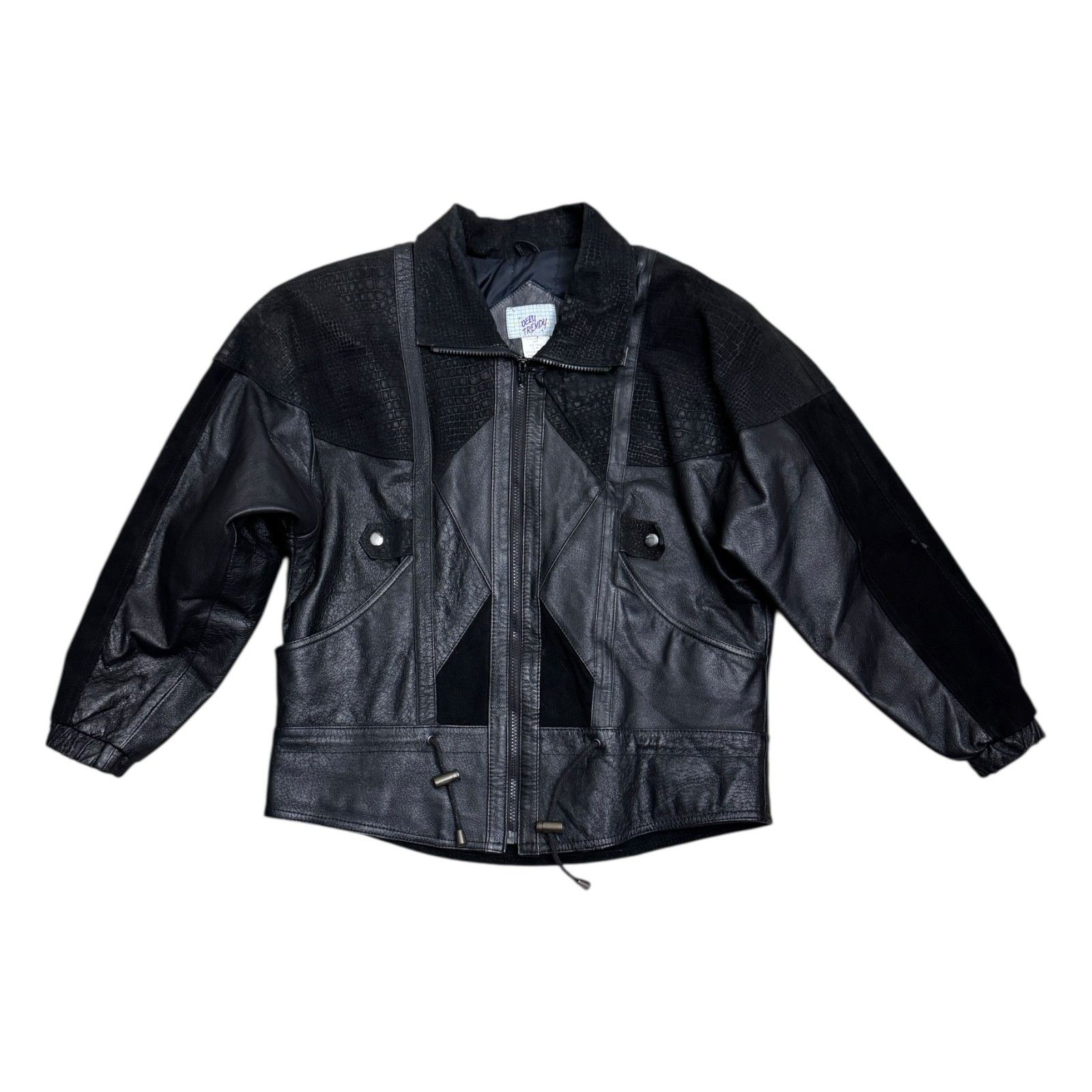 Vintage RETRO GENUINE LEATHER Trendy Vintage Bomber Jacket Small Size S / US 4 / IT 40 - 1 Thumbnail