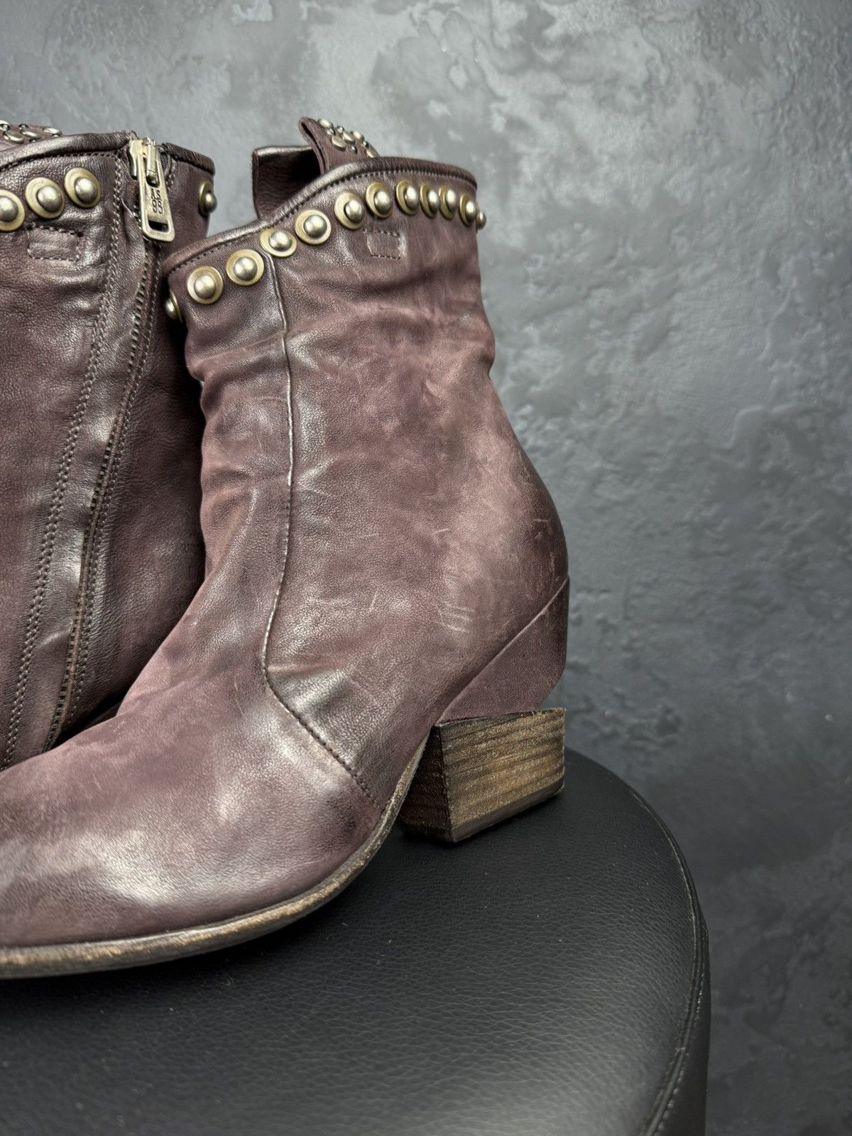 A.S.98 Women's A.S.98. Airstep Suide Biker Zip Ankle Boots Size US 6 / IT 36 - 3 Thumbnail