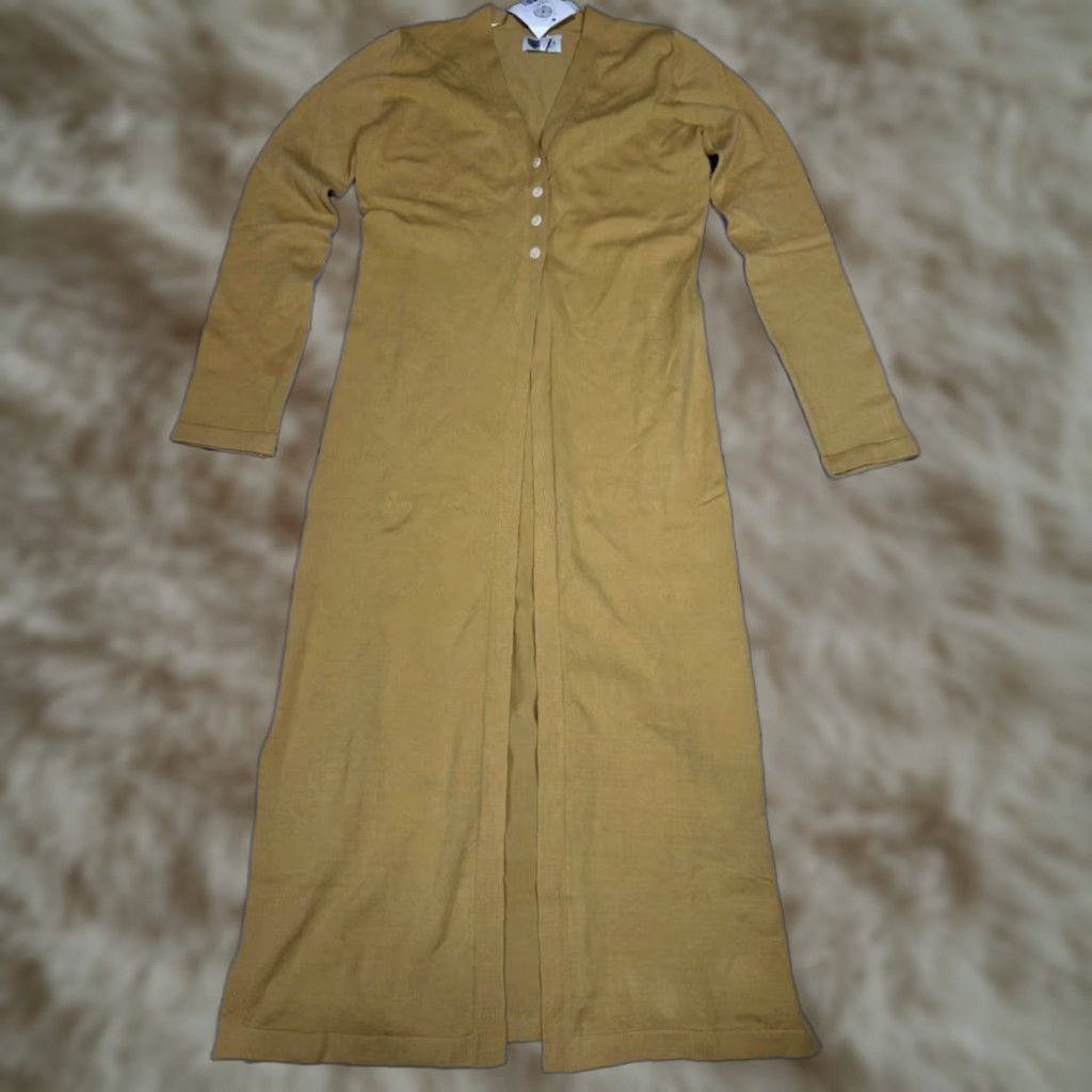Vintage Lita by Ciara Cardigan Sweater Sz L Brown Women Long Duster 4 Button New Size L / US 10 / IT 46 - 1 Thumbnail