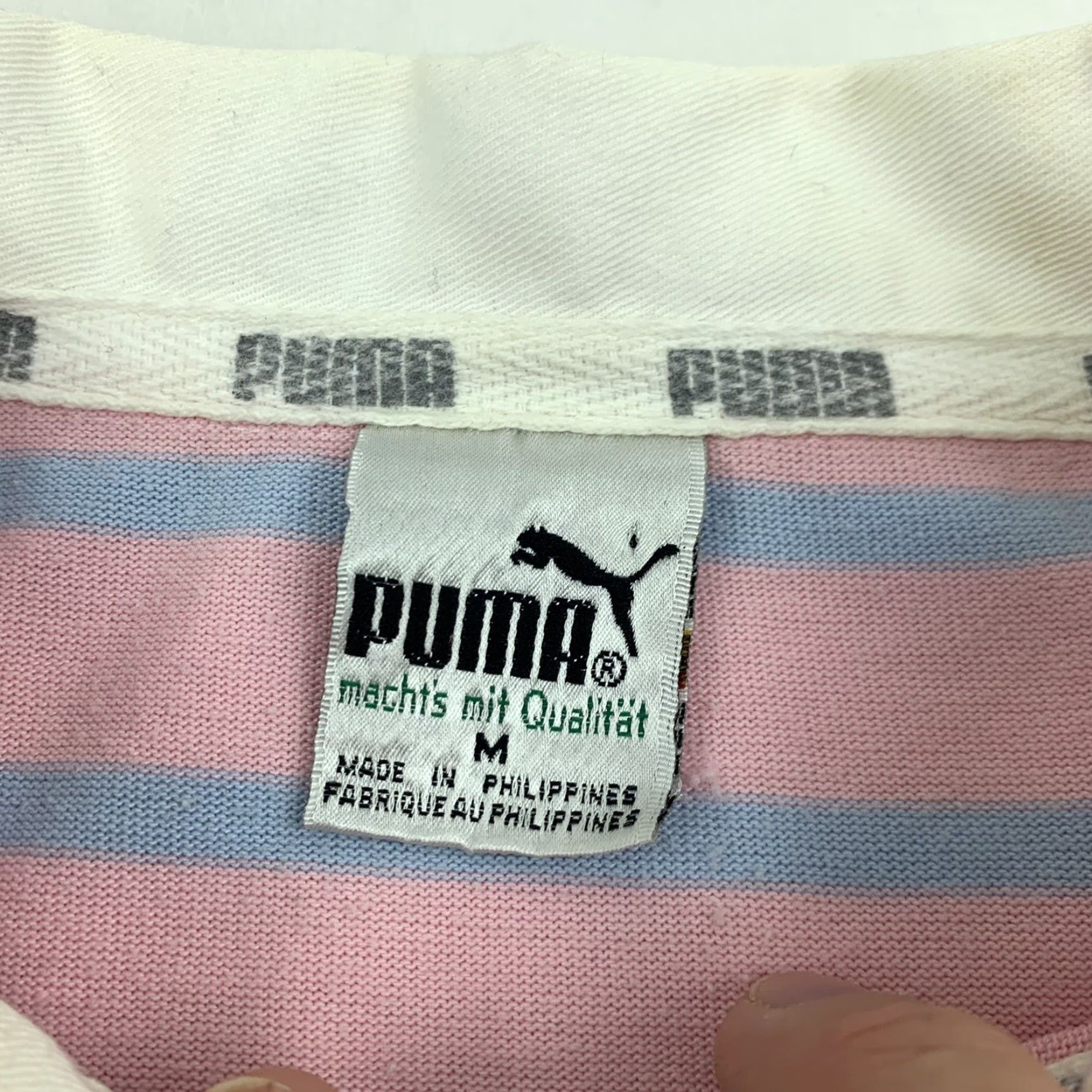 Puma VINTAGE Puma Polo Shirt Adult M Pink Stripes Collared Shirt Sports 80s 90s Mens Size US M / EU 48-50 / 2 - 5 Thumbnail