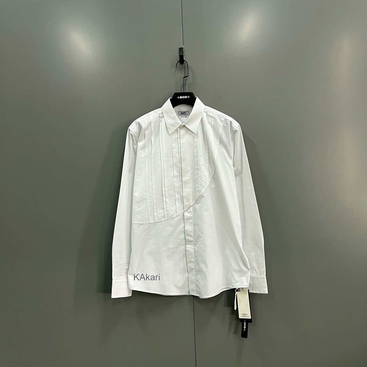 Hermes Hermes White Spliced Ruffled Shirt Size US XXS / EU 40 - 1 Thumbnail
