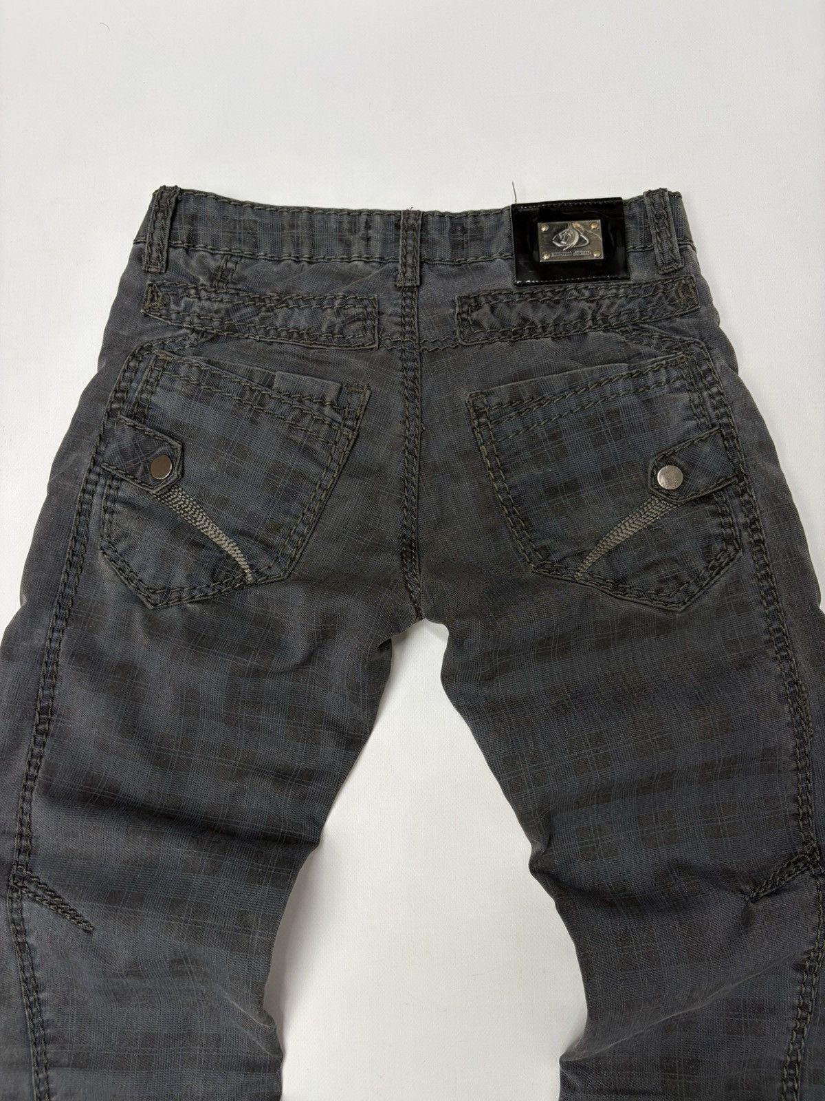 If Six Was Nine Vintage Diesel D&G Style Y2K Biker Panel Denim Jeans Grey Size US 32 / EU 48 - 13 Thumbnail