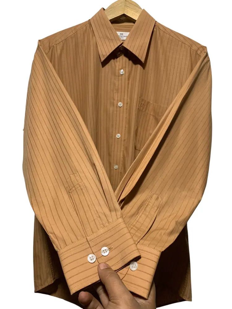Balenciaga Vintage Balenciaga stripe textured BB longsleeve shirt Size US L / EU 52-54 / 3 - 2 Thumbnail