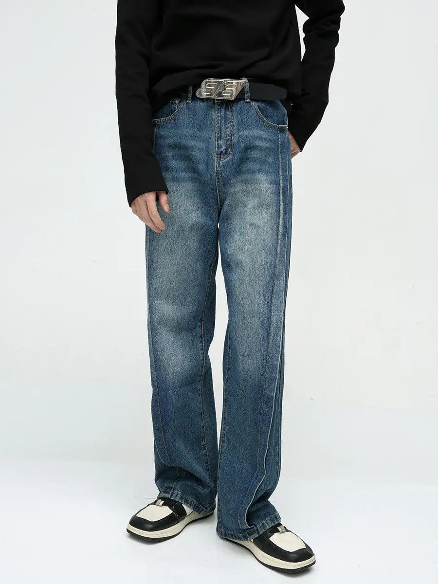 Japanese Brand Retro loose high street patchwork jeans Size US 32 / EU 48 - 1 Thumbnail