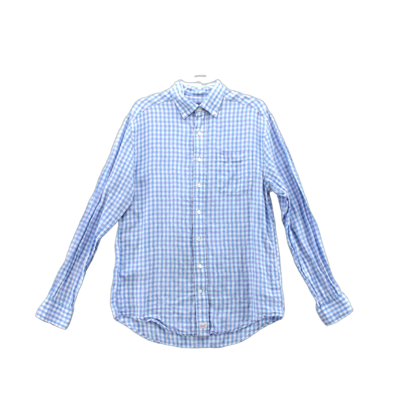 Vineyard Vines VINEYARD VINES Murray 100% Linen Shirt Mens Medium Purple Check Long Sleeve Shirt Size US M / EU 48-50 / 2 - 1 Thumbnail