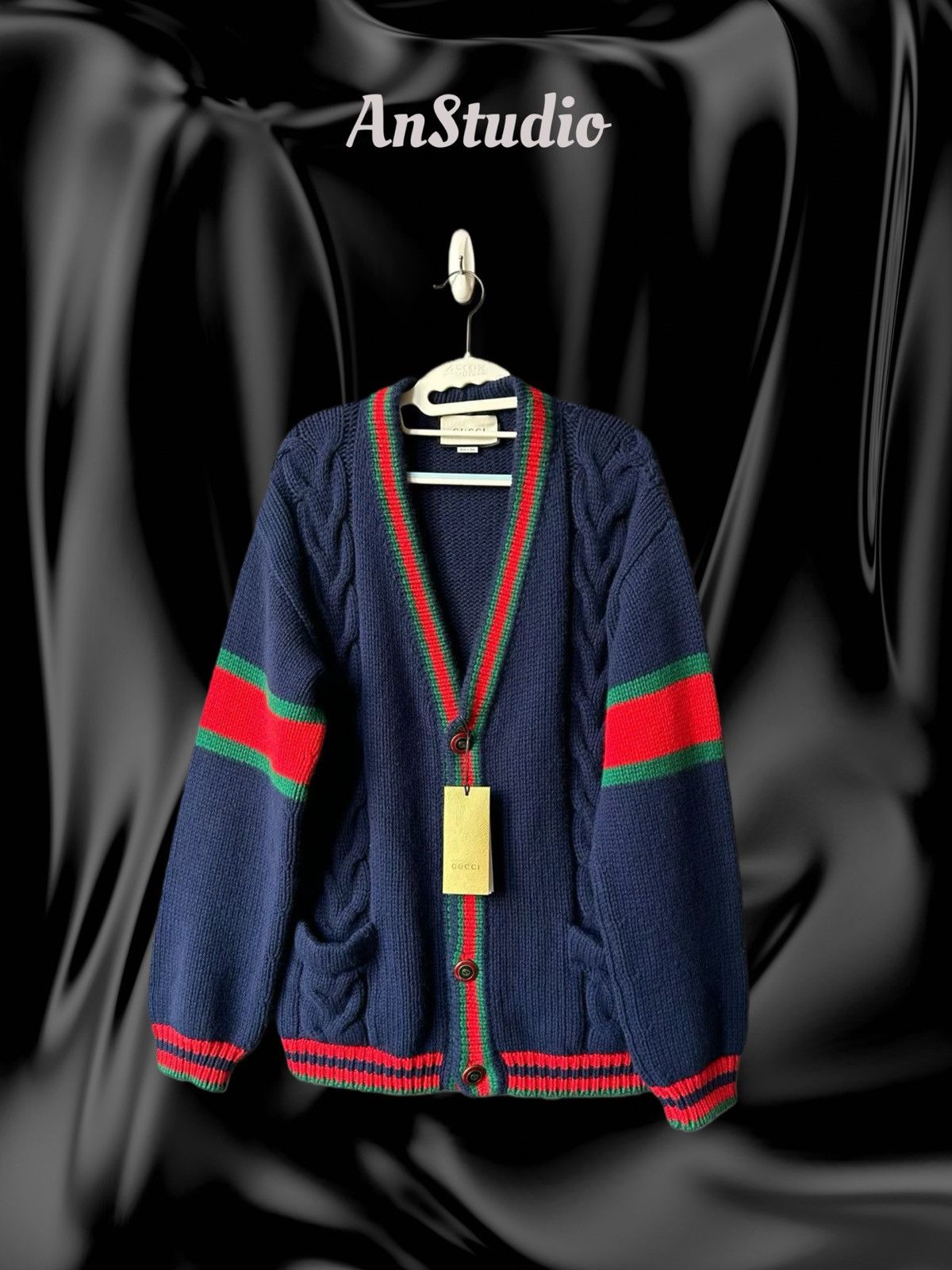 Gucci Oversized Cable Knit Cardigan