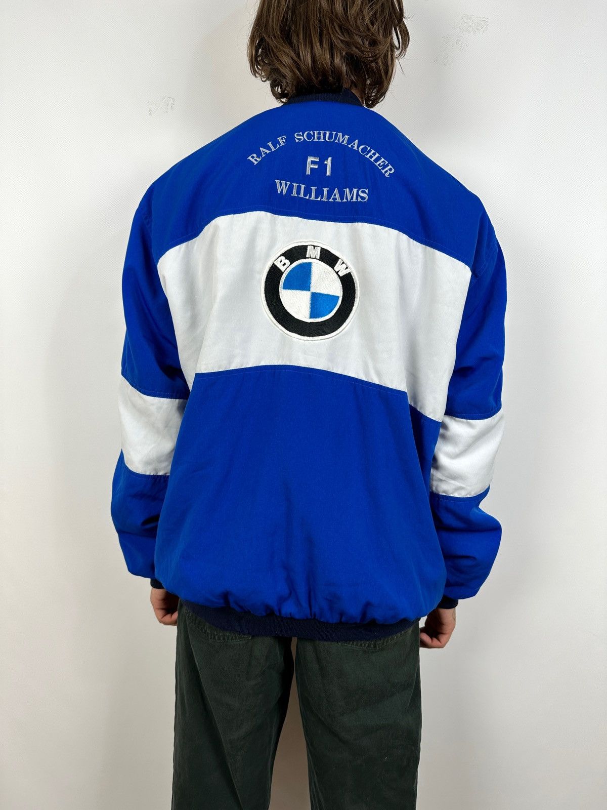 BMW Vintage BMW F1 Williams Ralf Schumacher Racing Bomber Jacket Size US XXL / EU 58 / 5 - 2 Thumbnail