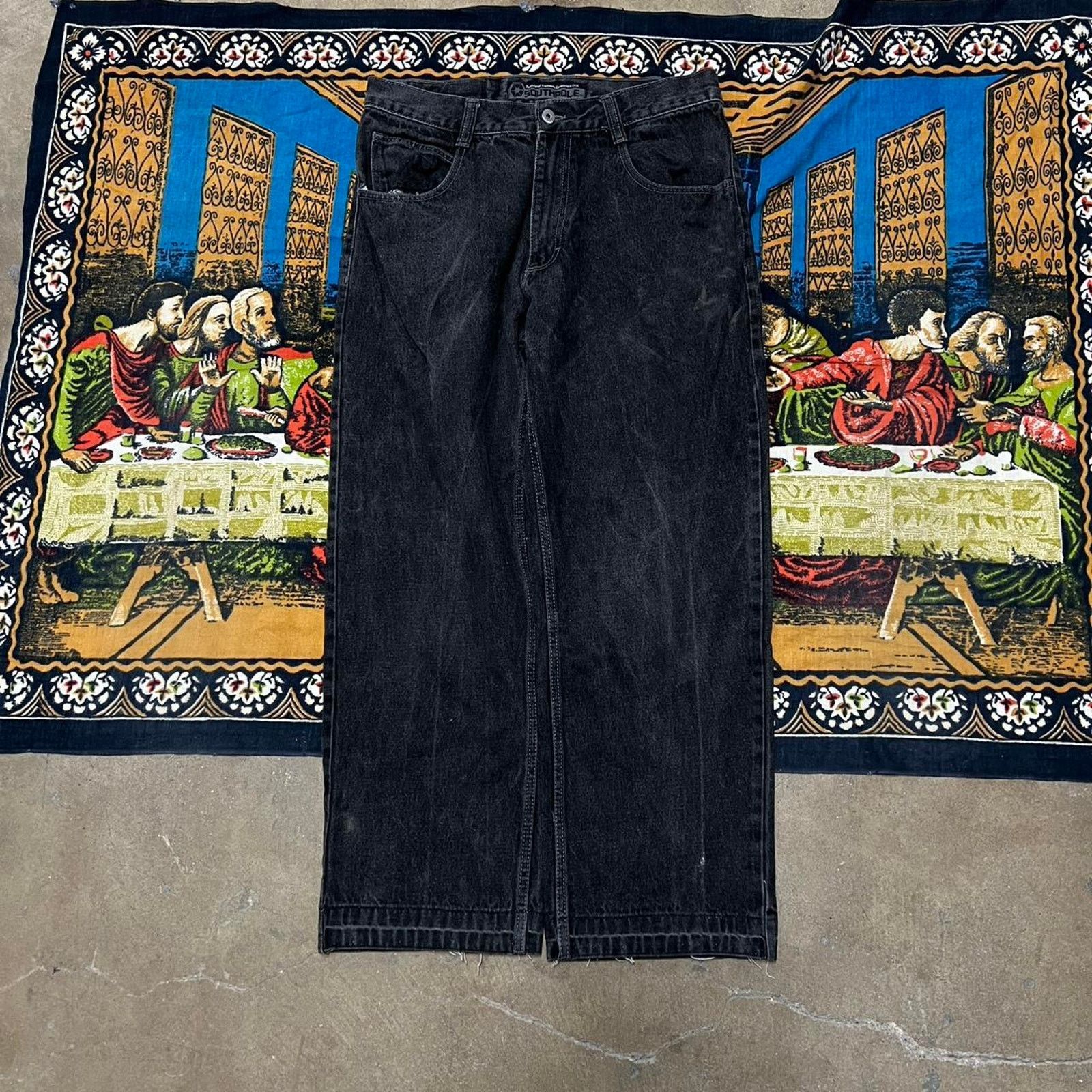 Southpole Black baggy southpole jeans size 34x31 wide leg punk skater Size 34" / US 12 / IT 48 - 3 Thumbnail